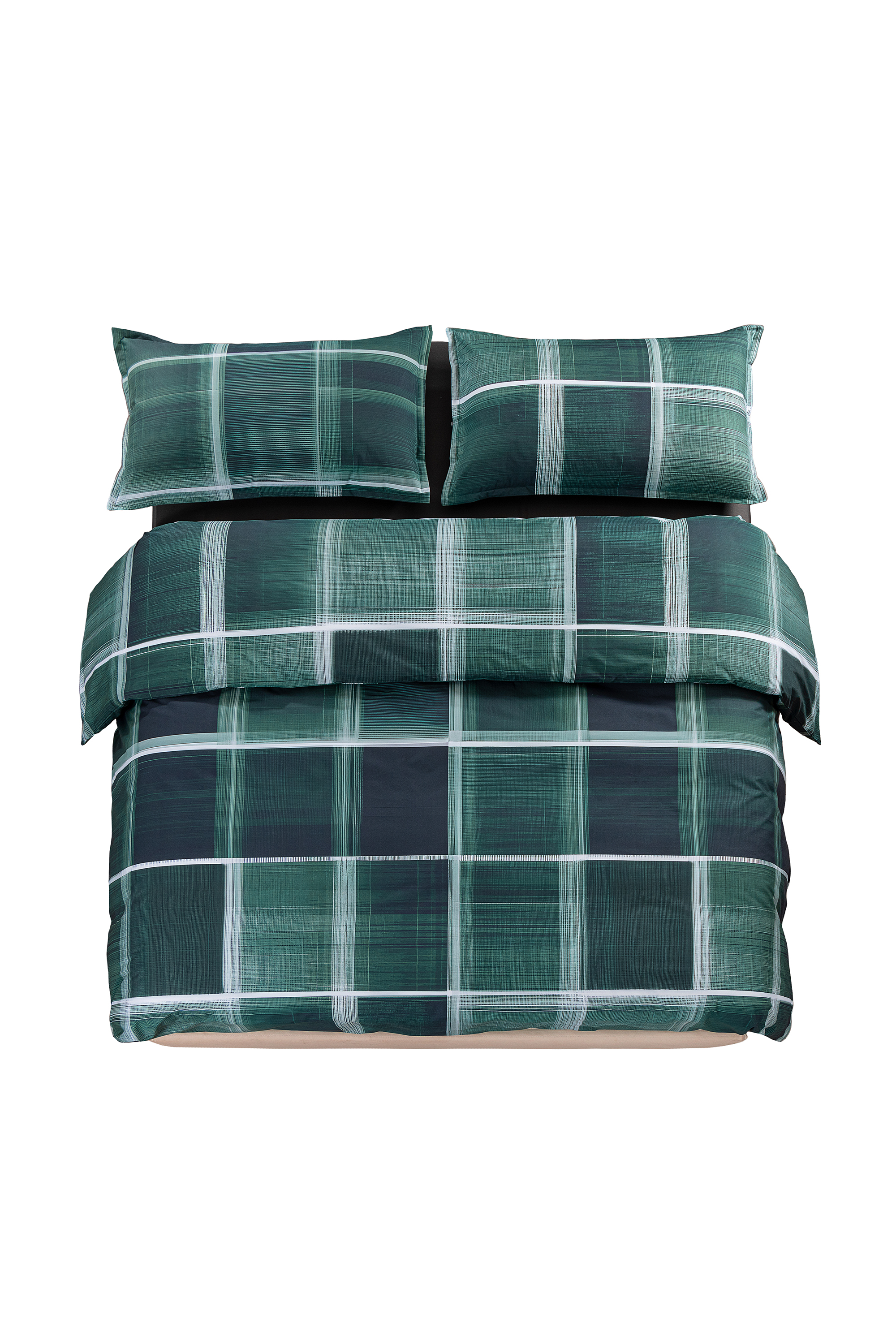 Diesel - 1016332  PSYCHEDELIC CHECKS BLUE  DUVET, Unisex's Percale duvet cover parure  for a queen-size bed in Green - 1