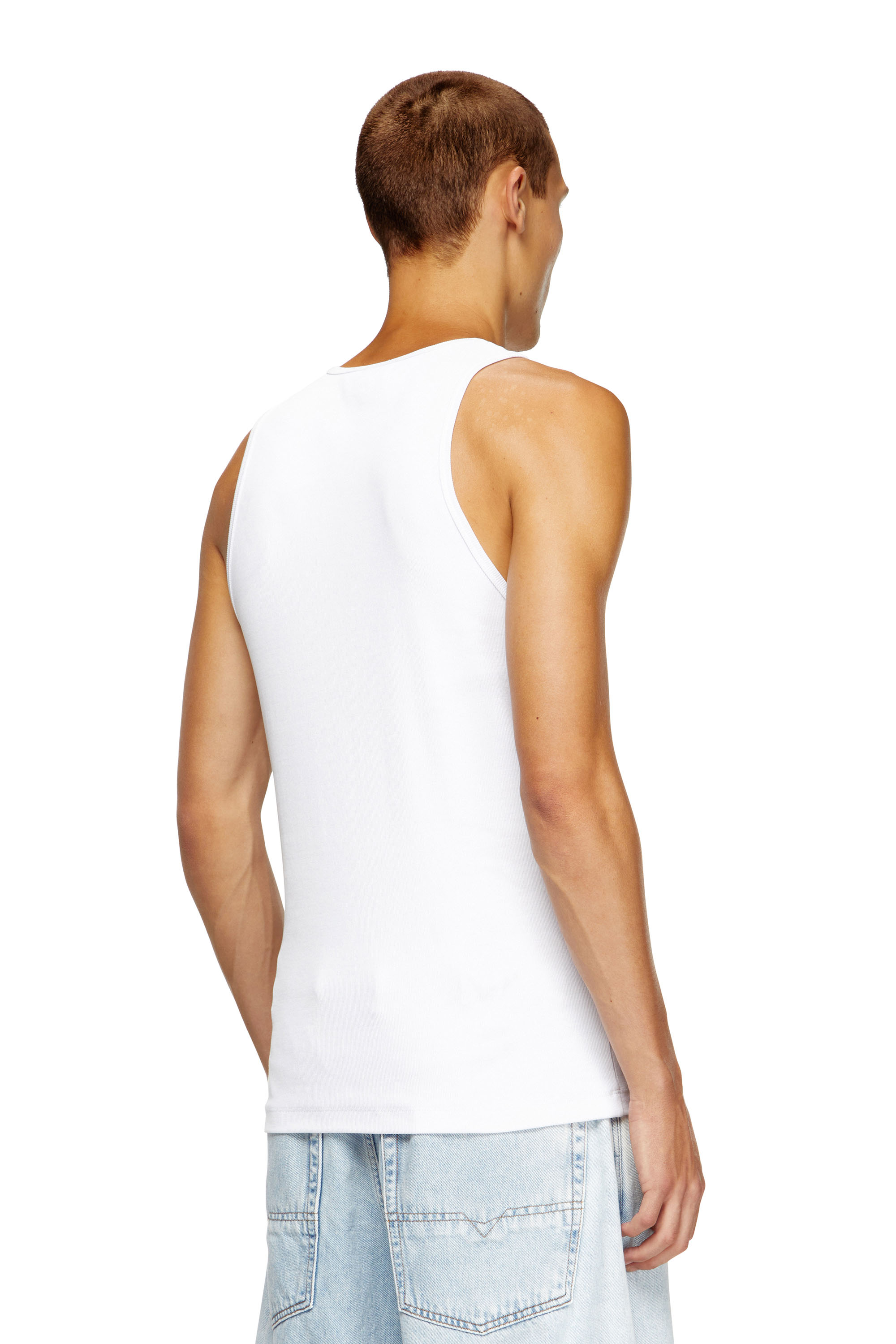 Diesel - T-LIFTY-D, Man's Tank top with mini D logo patch in White - 4