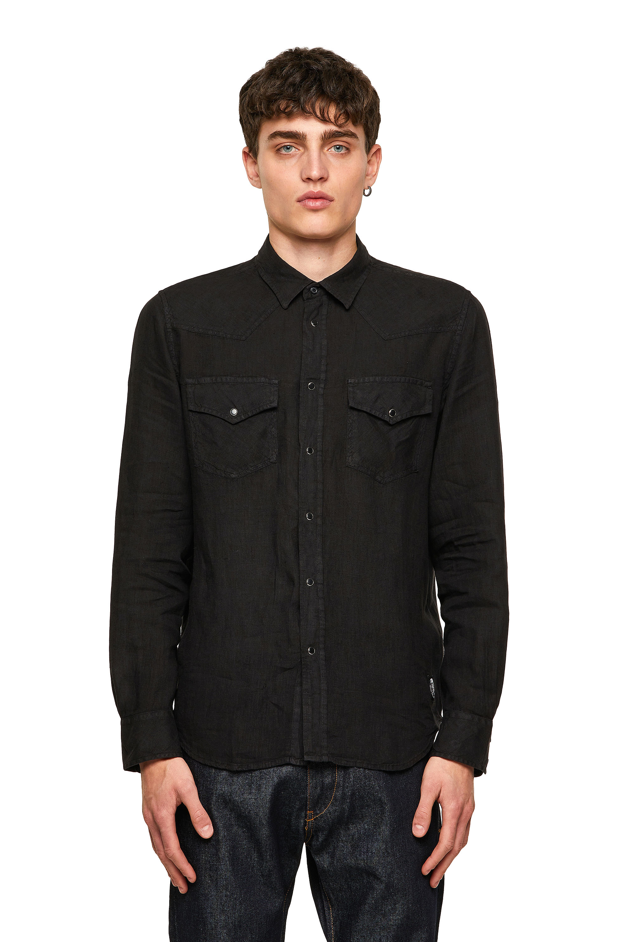 S-EAST-LONG-LIN, Black - Shirts