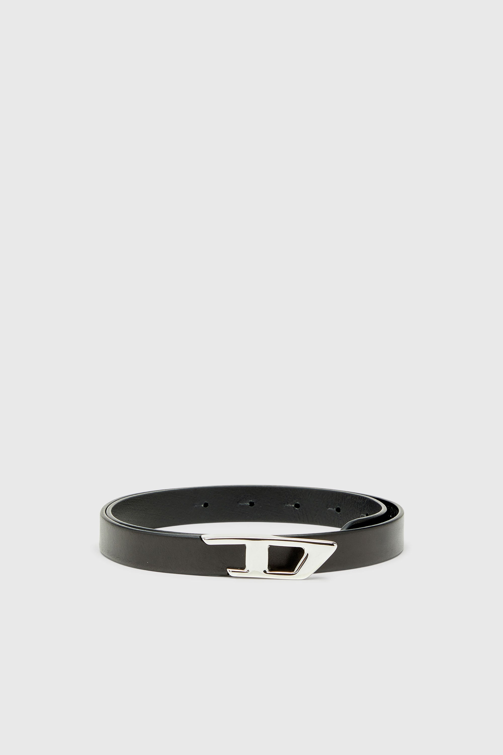 Diesel - B-D LOGO 2.0 20, Woman's 2 cm leather belt with metal D buckle in Black - 1