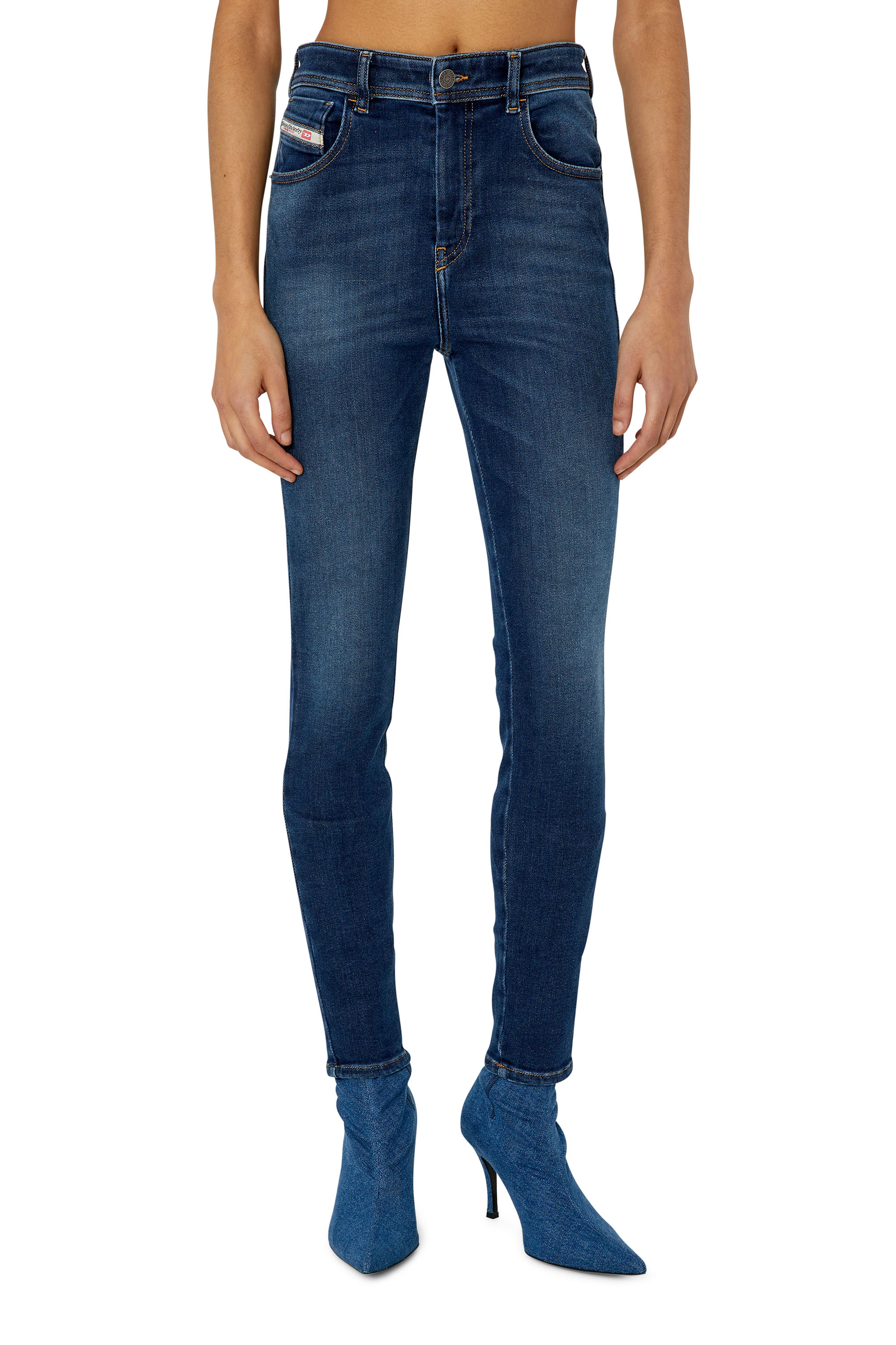 Diesel - 1984 Slandy-High 09E97 Super skinny Jeans, Dark Blue - Image 1