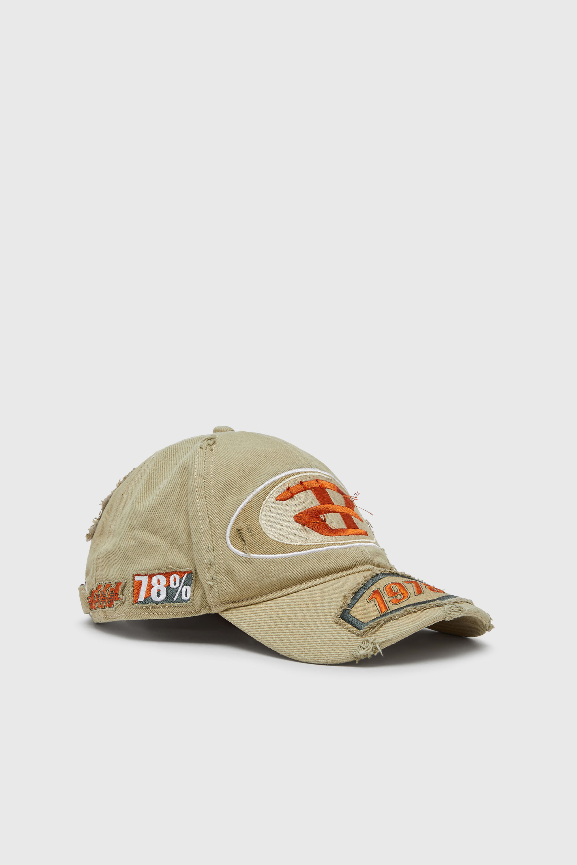 Baseball cap with embroidered patches