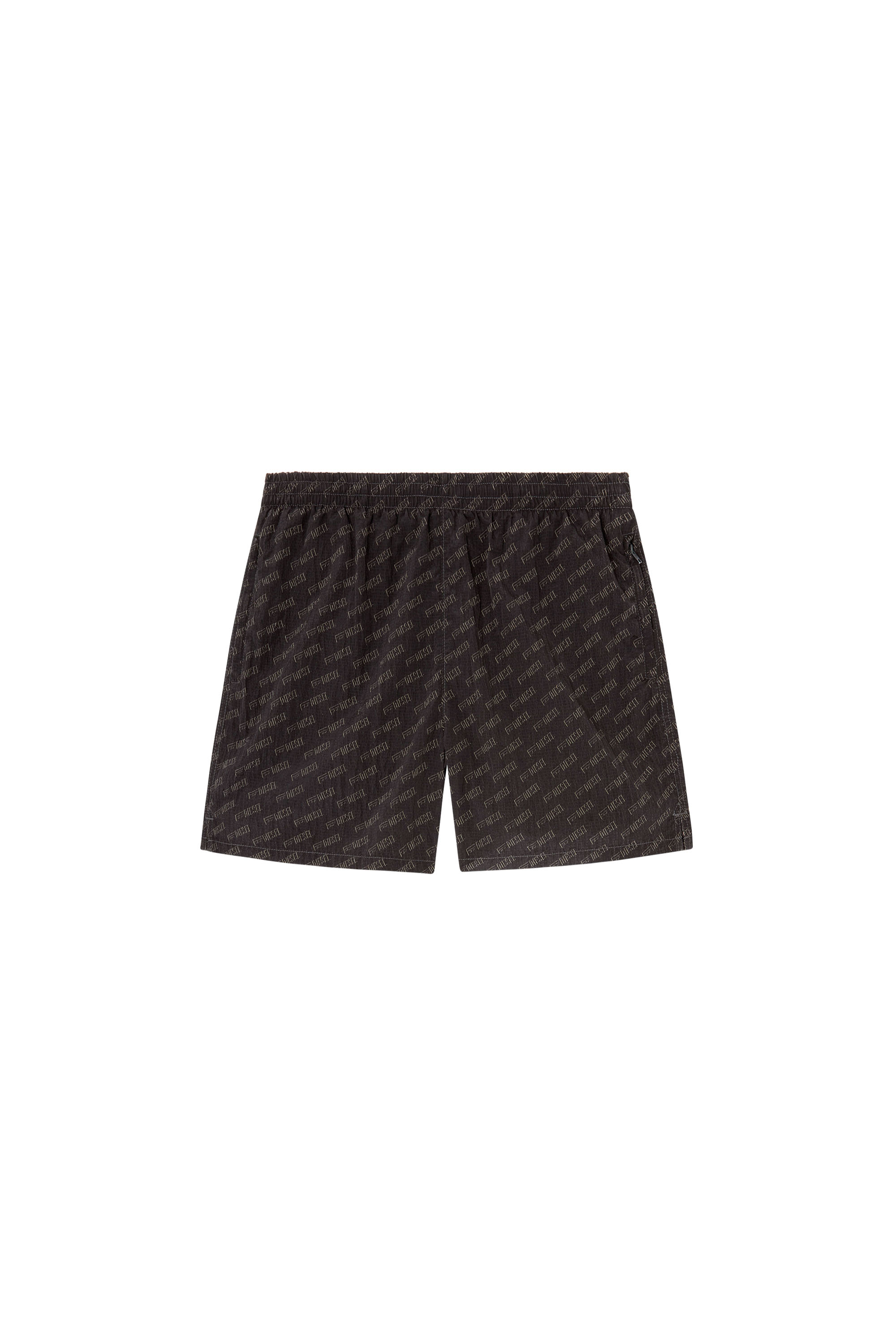 Diesel - DANIEL-41-MONO-UTLT, Man's Mid-length swim shorts with all-over logo in Black - 4