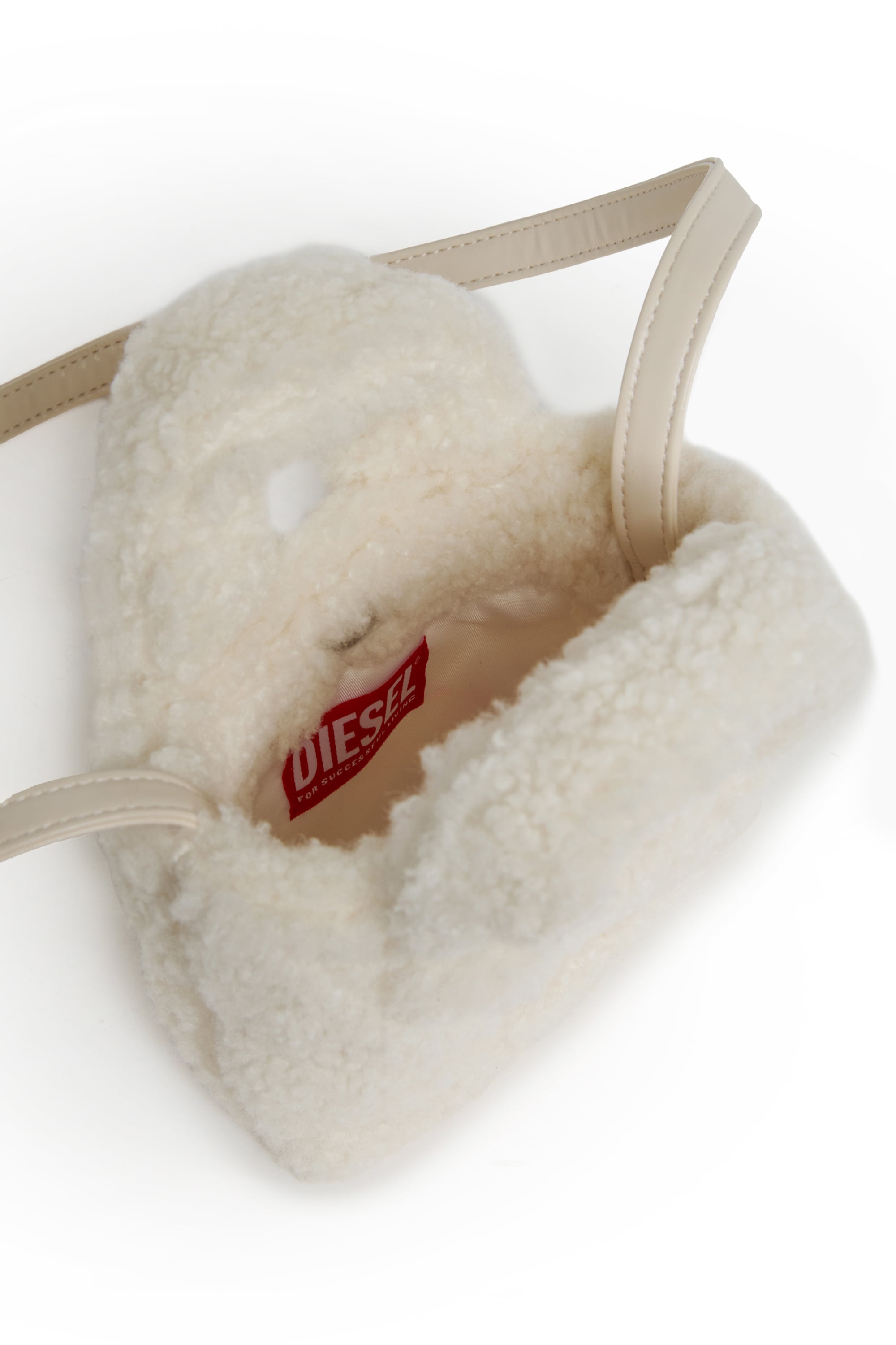 Diesel - WIXIT, Woman's WIXIT - Mini bag in teddy fleece in White - 4