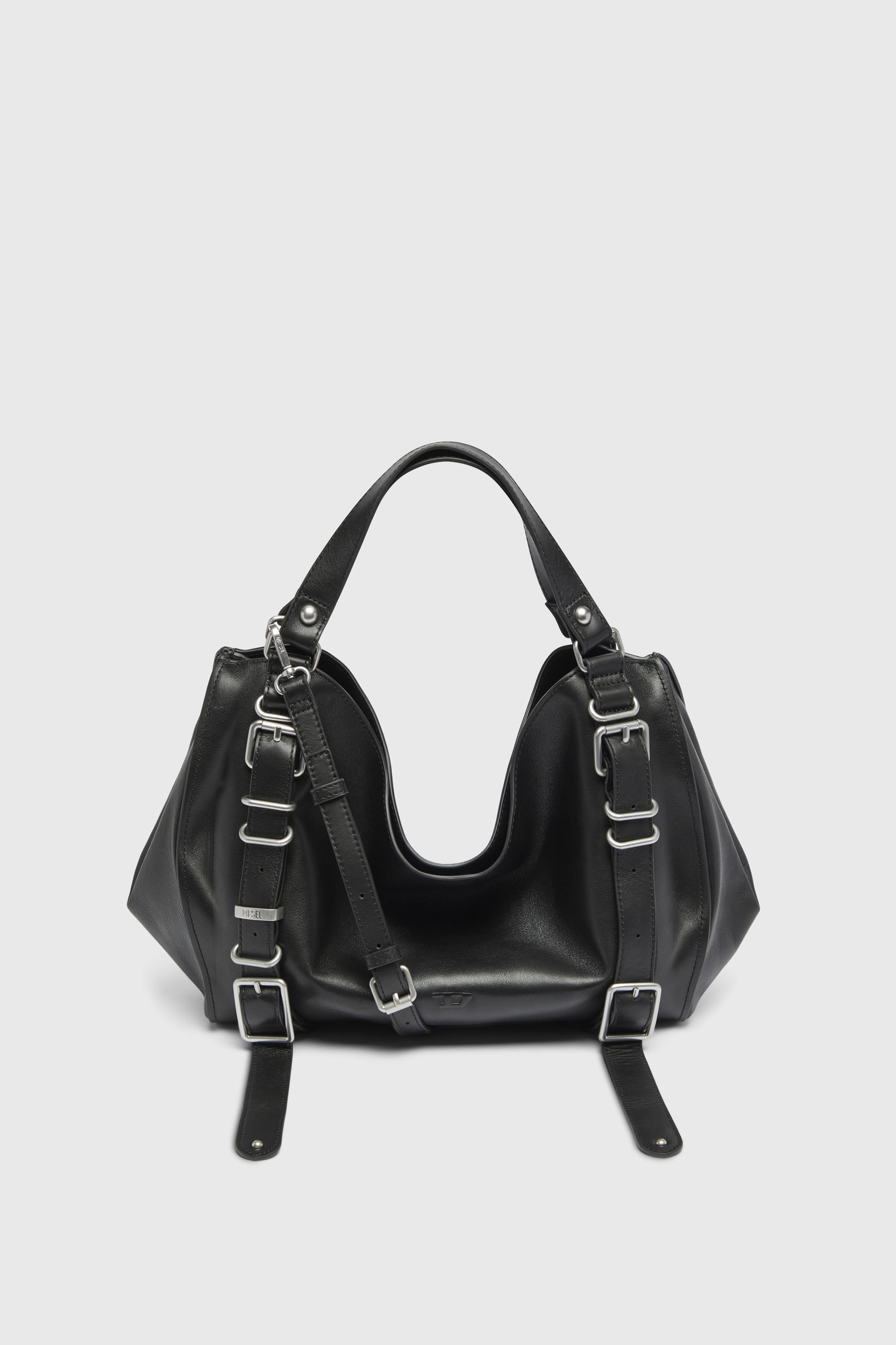 Diesel - D-ONE TOPHANDLE M, Unisex's D-One-Medium top-handle bag in treated leather in Black - 2