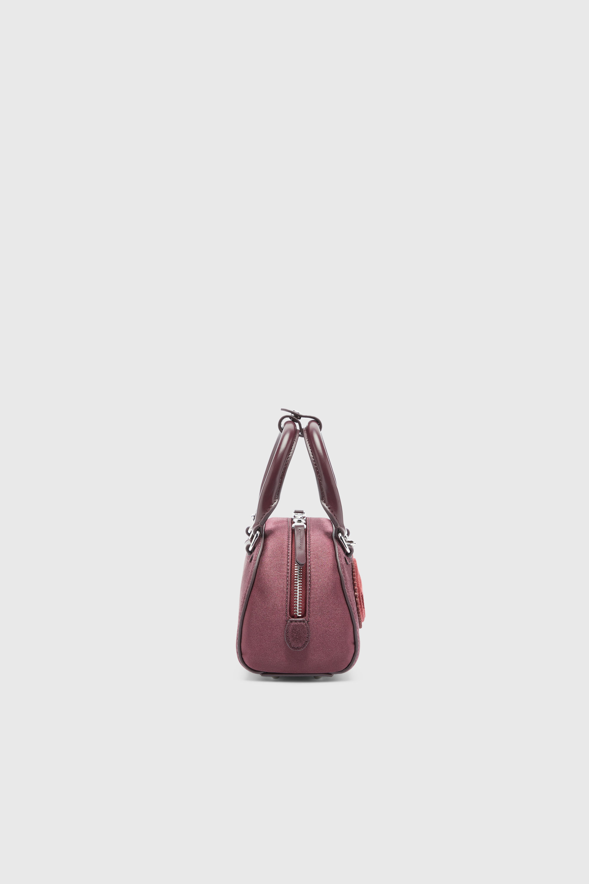 Diesel - 1DR DOME CROSSBODY, Woman's 1DR Dome - Mini crossbody bag in satin and suede in Burgundy - 4