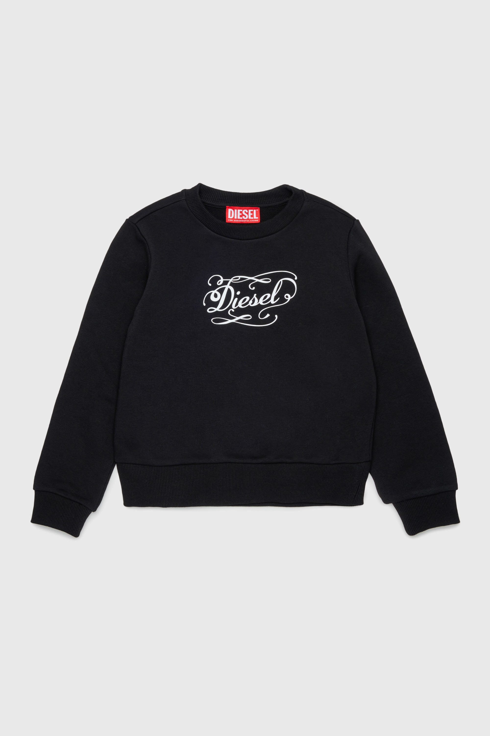 Diesel - SCORSY, Woman's Sweatshirt with whimsical logo print in Black - 1