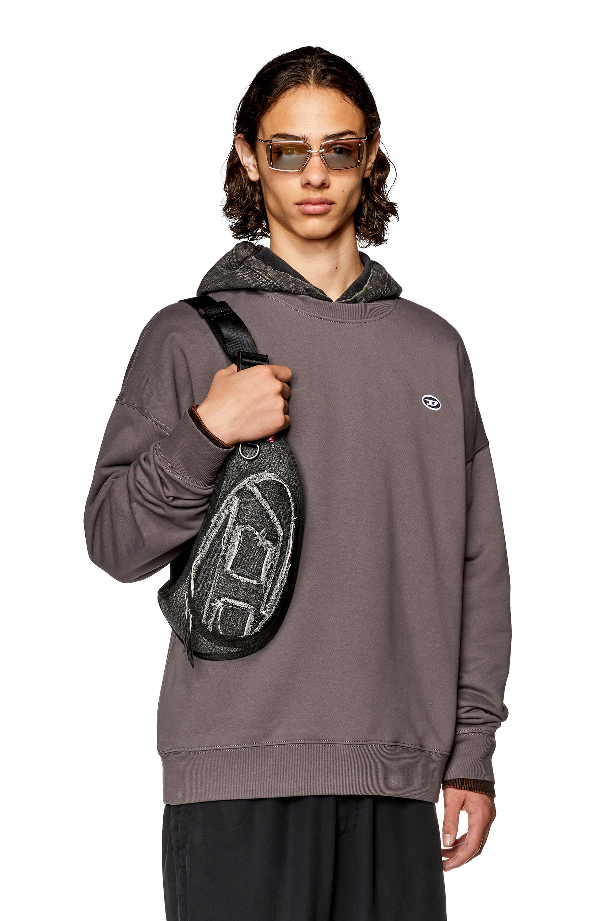 Diesel - S-ROB-DOVAL-PJ, Man Sweatshirt with oval D patch in Grey - Image 1