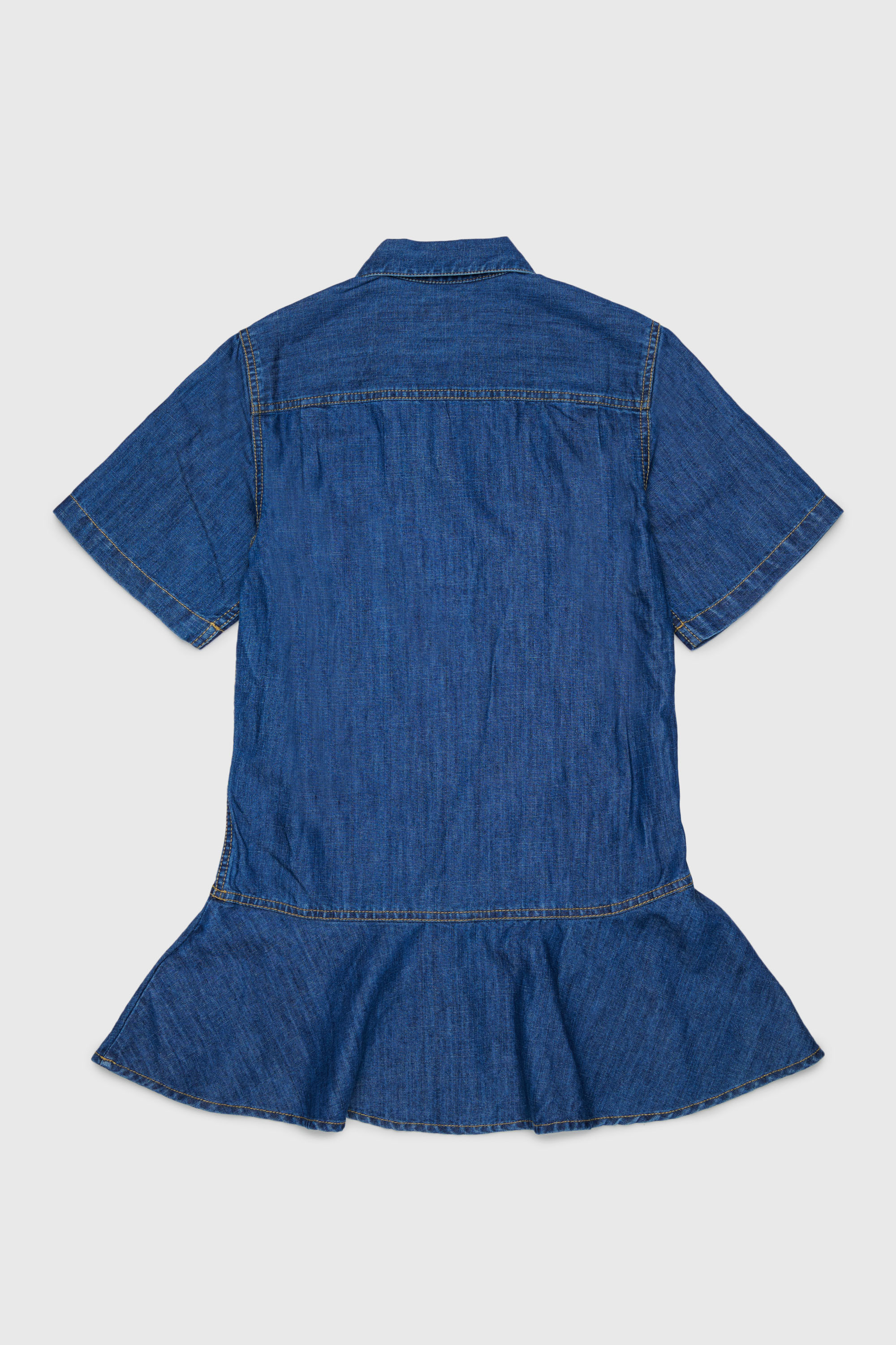 Diesel - DARYL, Woman's Denim shirt dress with ruffled hem in Medium blue - 2