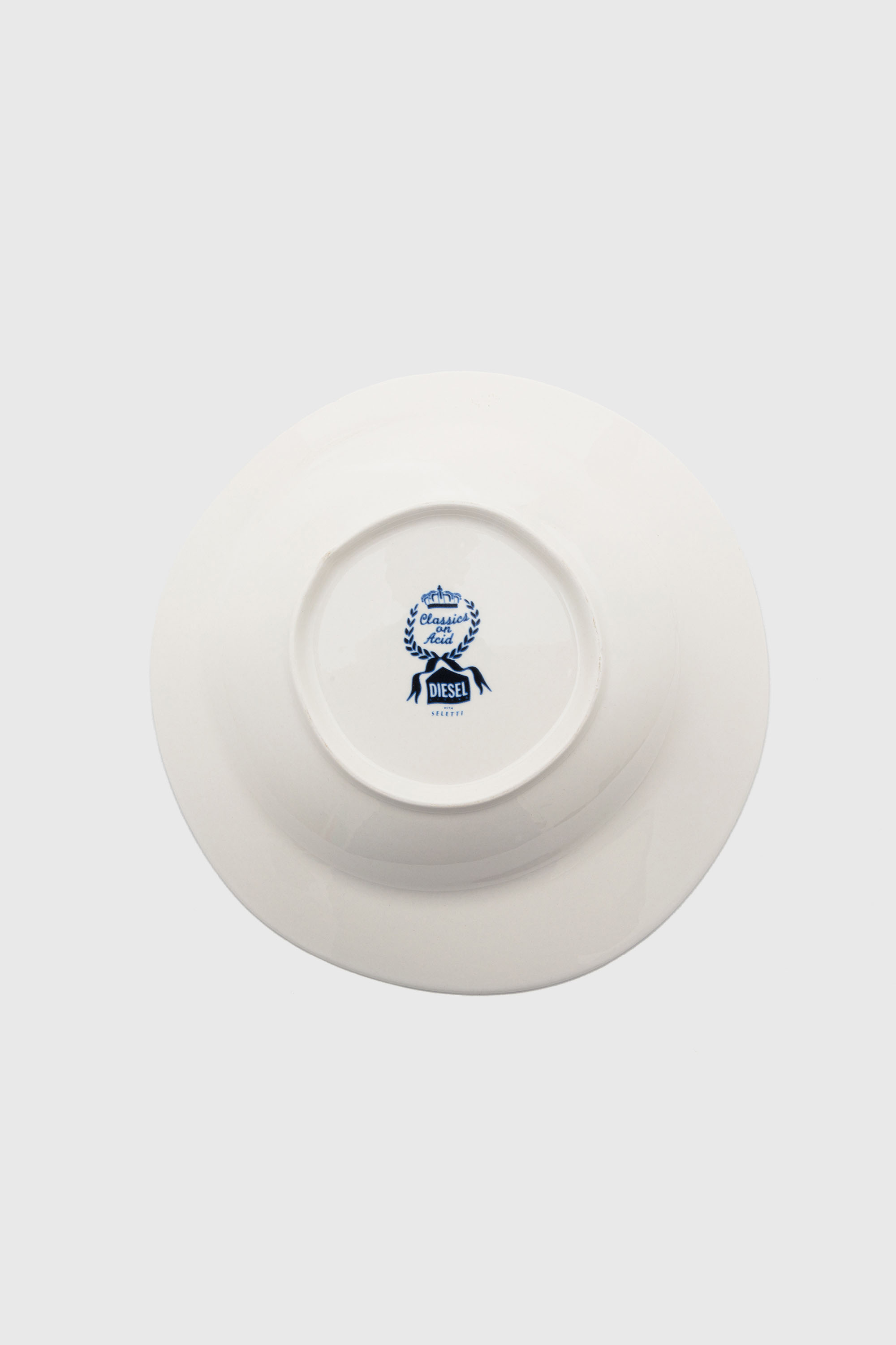 Diesel - 11222 SOUP PLATE IN PORCELAIN "CLASSIC O, Unisex's Pocelain soupe plate in White/Blue - 3