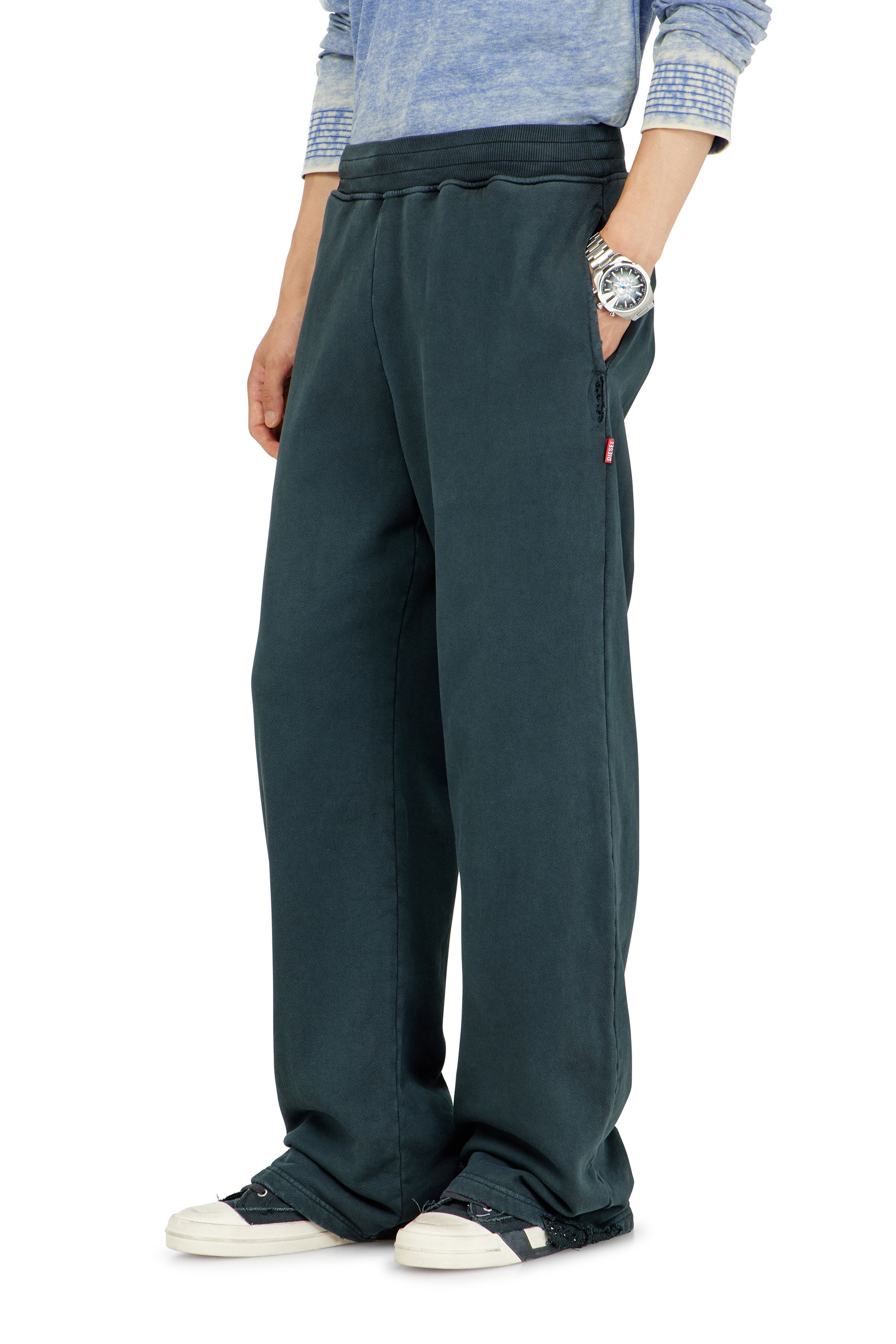 Diesel - P-MARTAINS-CRYSTALS, Man's Distressed sweatpants with crystal details in Blue - 2
