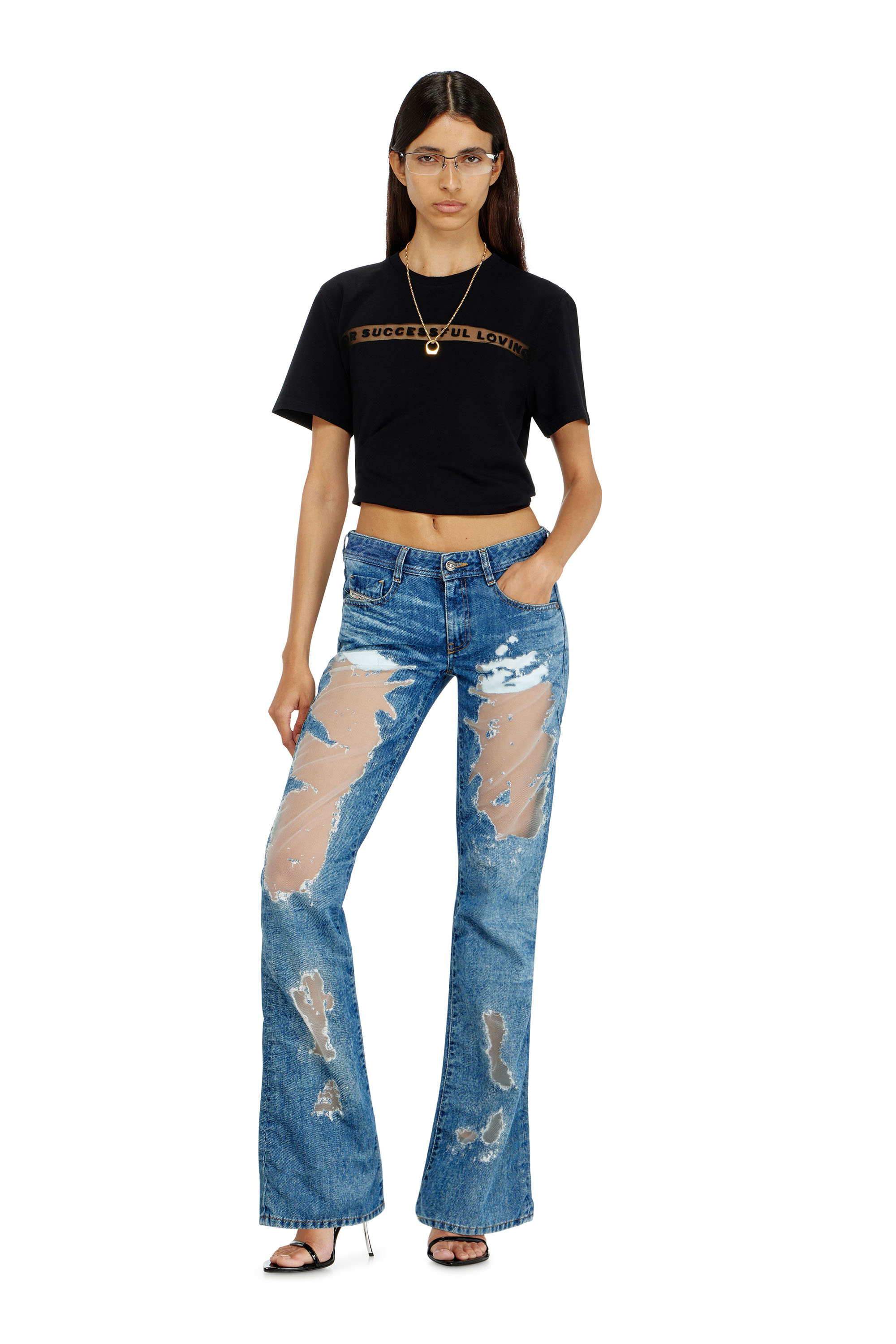 Diesel - PR-T-NOTS-CHI-R, Unisex's T-shirt with For Successful Loving logo in Black - 4