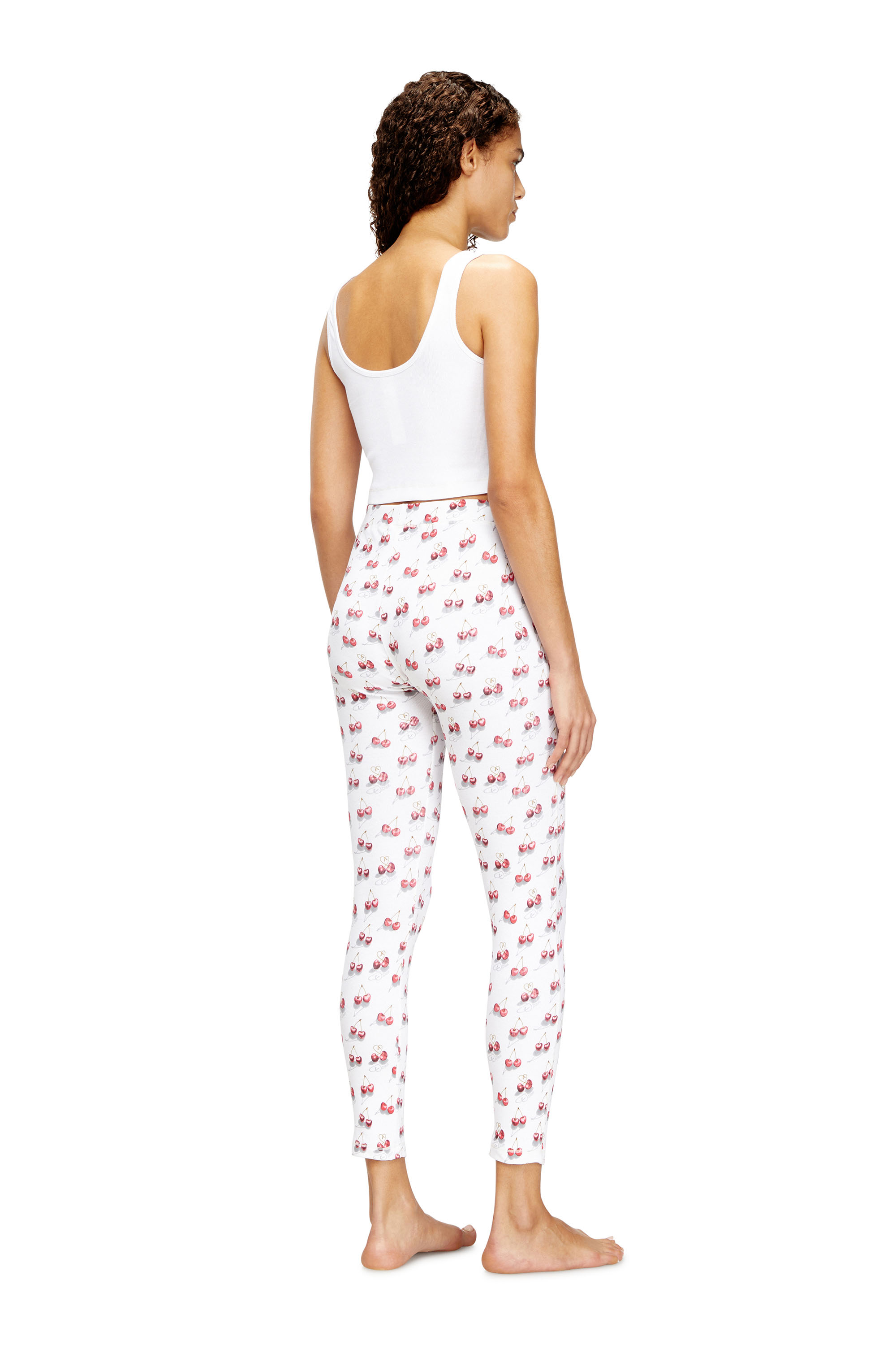 Diesel - SET-ABIGAIL-GFT, Woman's Cherry print pyjama set in stretch cotton in White/Red - 2
