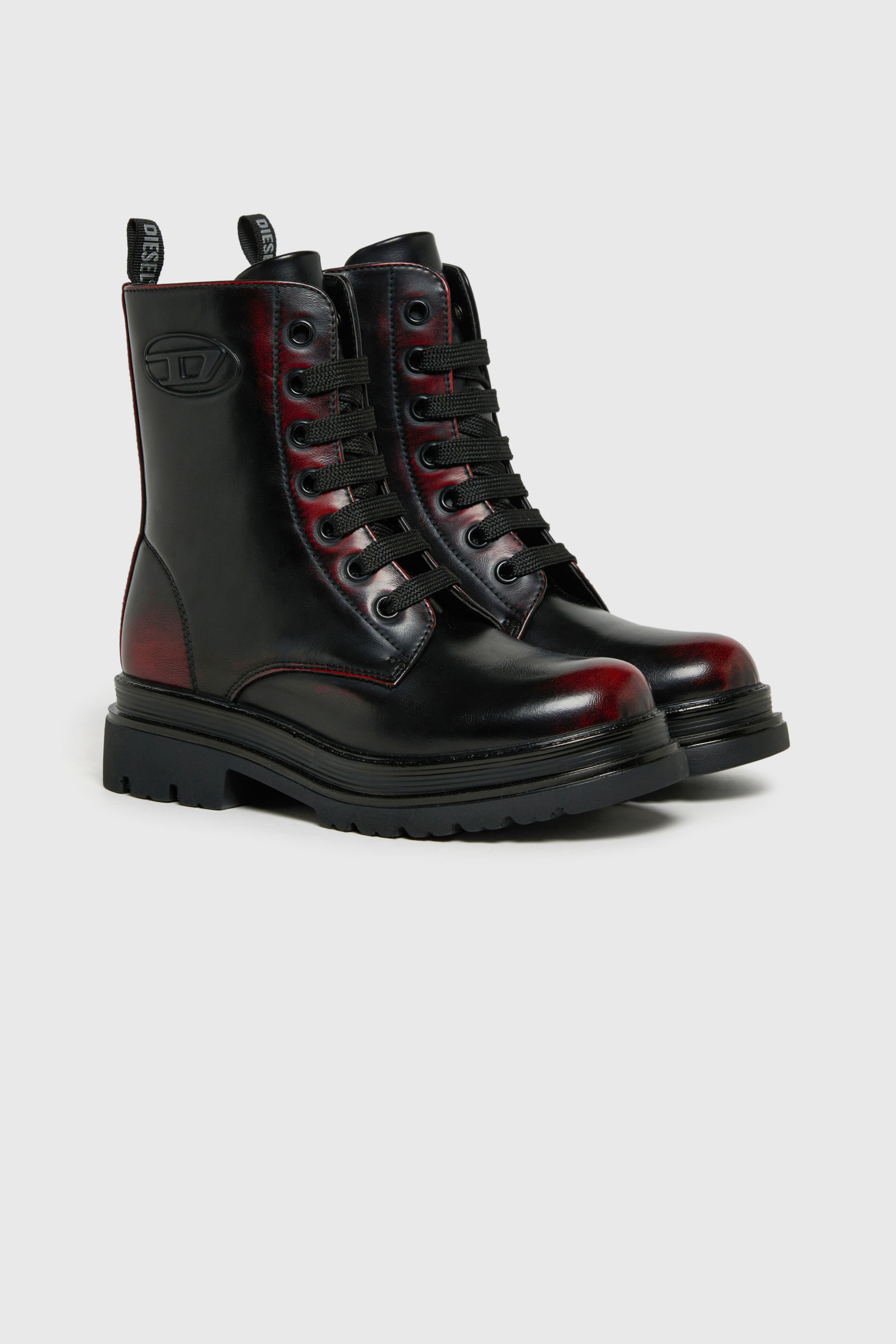 Diesel - D-ANFISTR-ABR, Unisex's D-Anfistr - Combat boots with two-tone effect in Black - 2