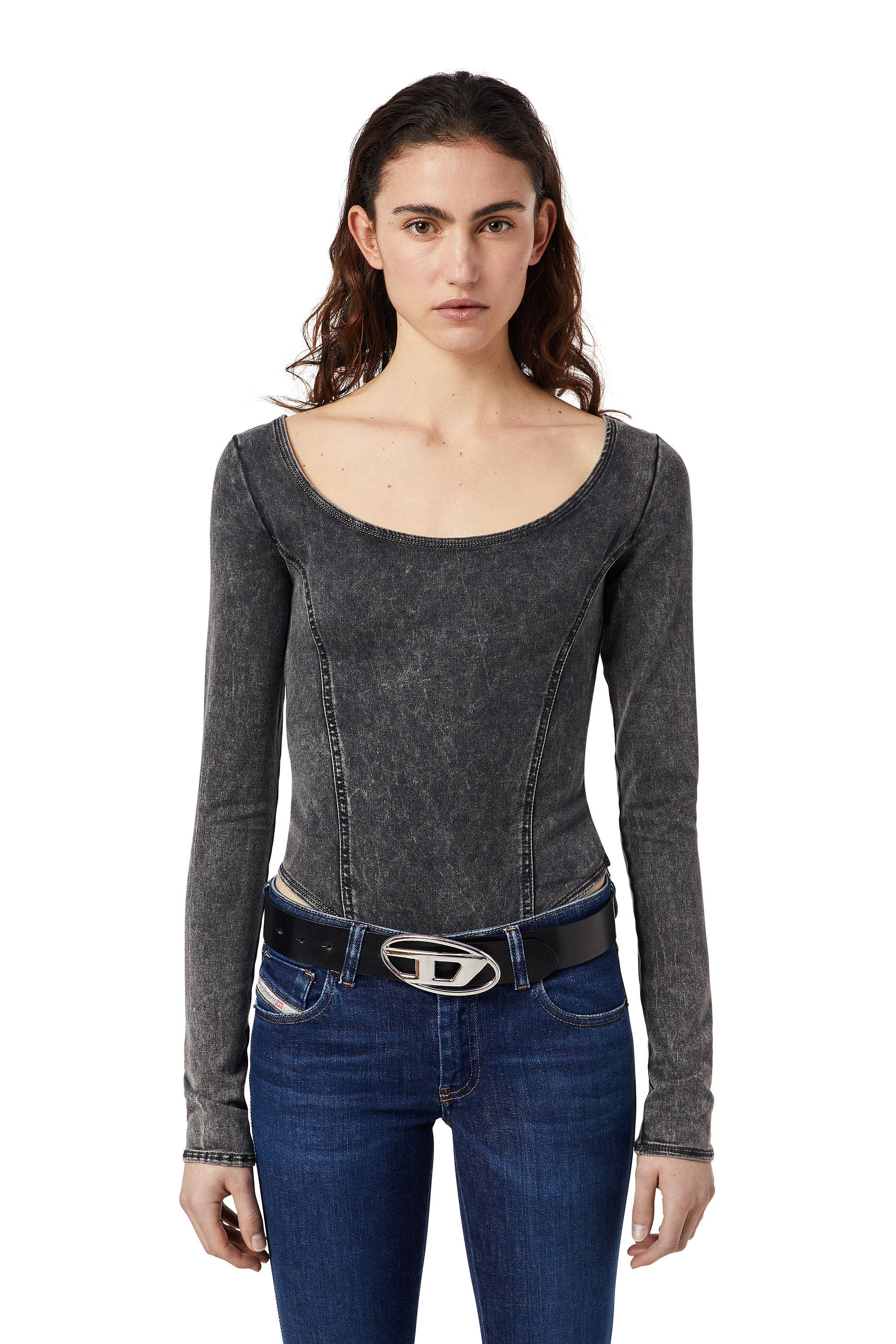 Diesel - D-CHO TRACK DENIM BODYSUIT, Dark Blue - Image 1