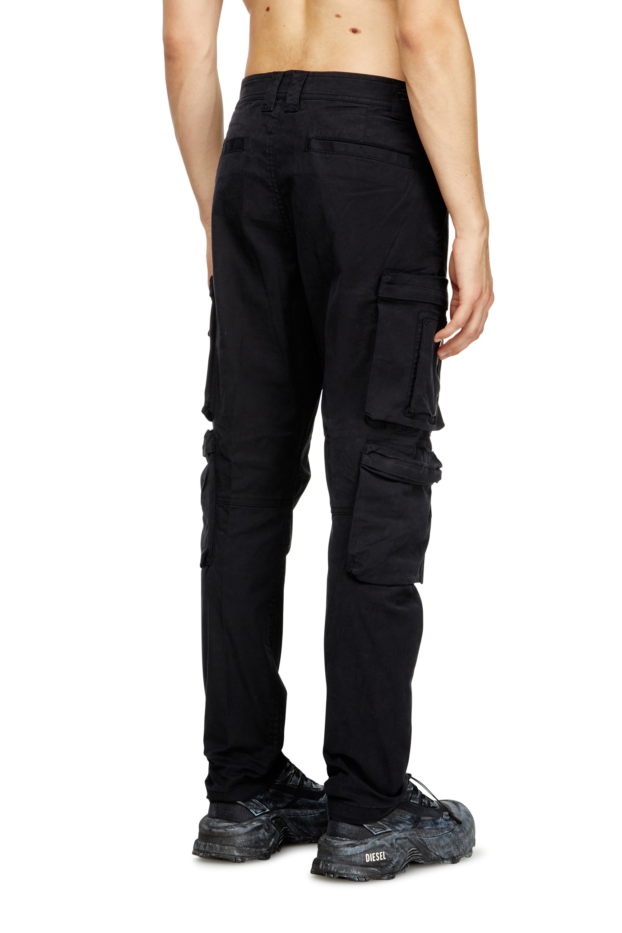 Diesel - P-ARLEM, Man's Cargo pants with zip pocket in Black - 3
