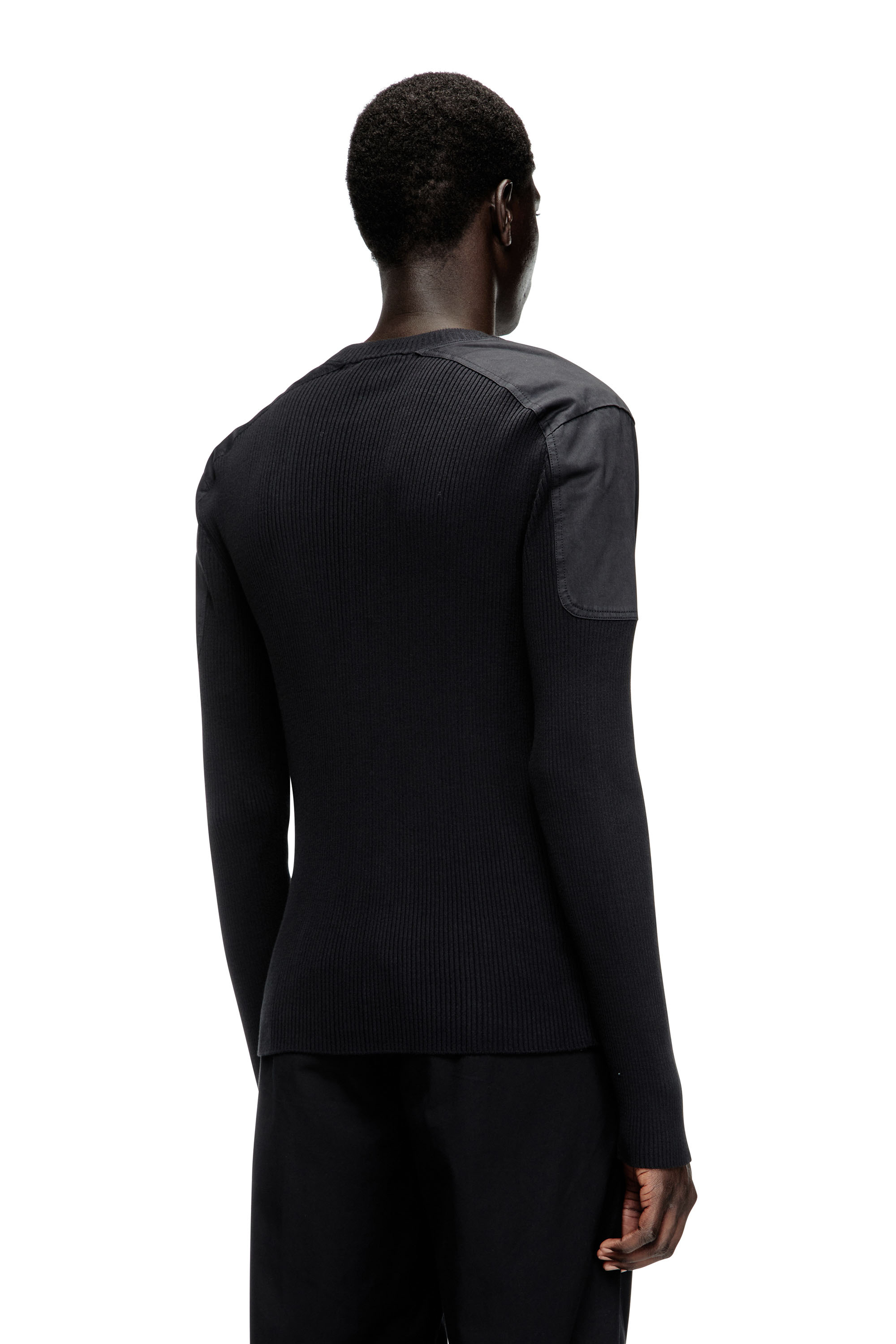 Diesel - K-MARTIN, Man's Ribbed jumper with shoulder panels in null - 4