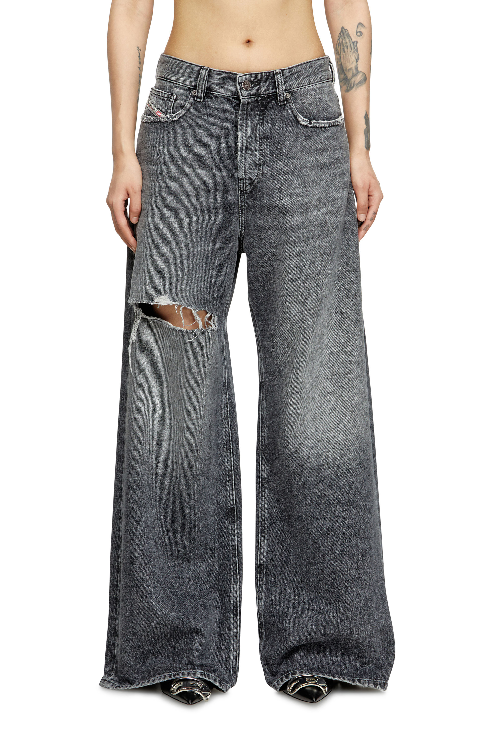 Diesel - Woman's Relaxed Jeans 1996 D-Sire 007X4, Black/Dark grey - 1