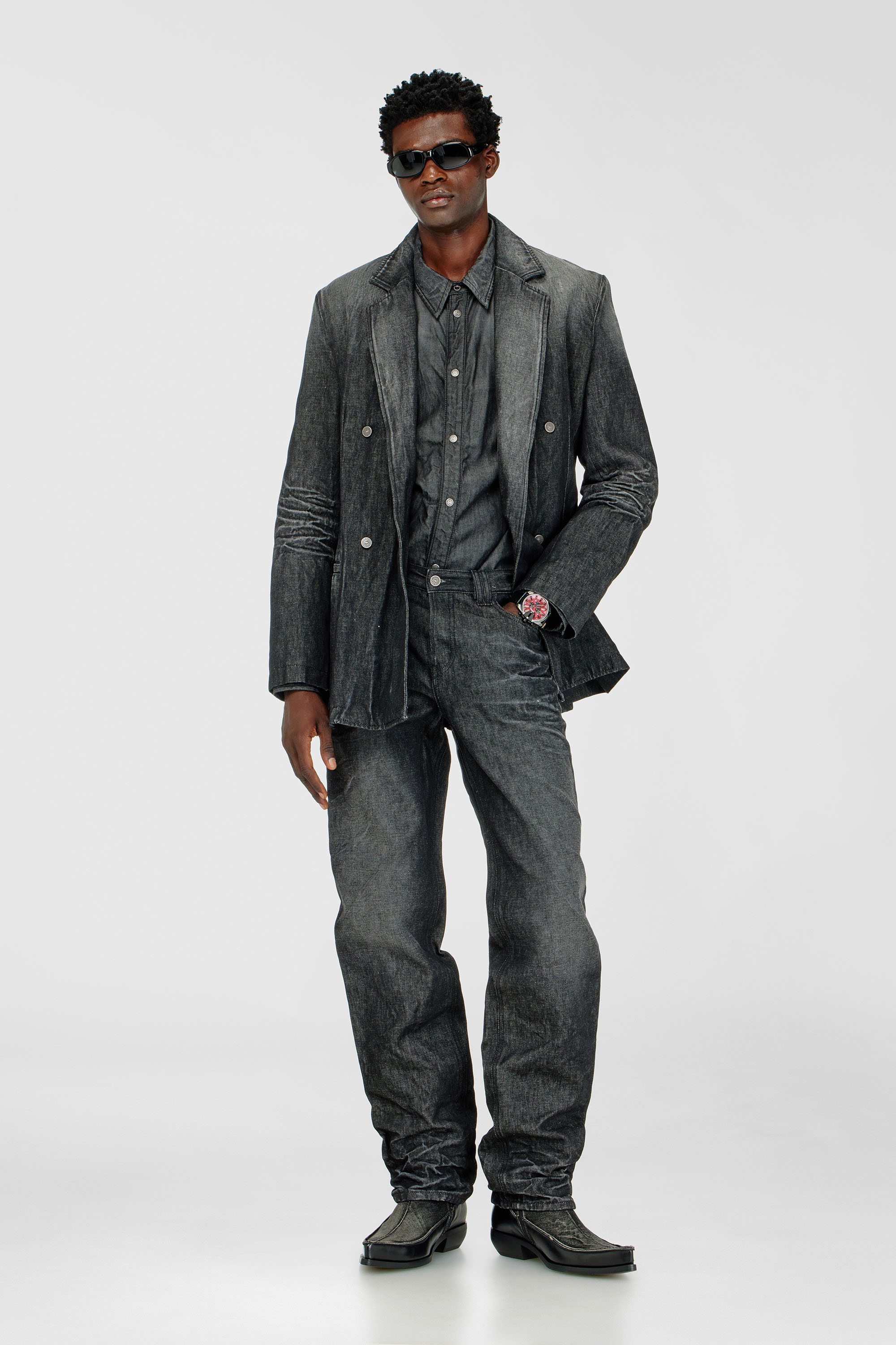 Diesel - Man's Regular Jeans 1991 D-Voeed 09R39, Black/Dark grey - 1