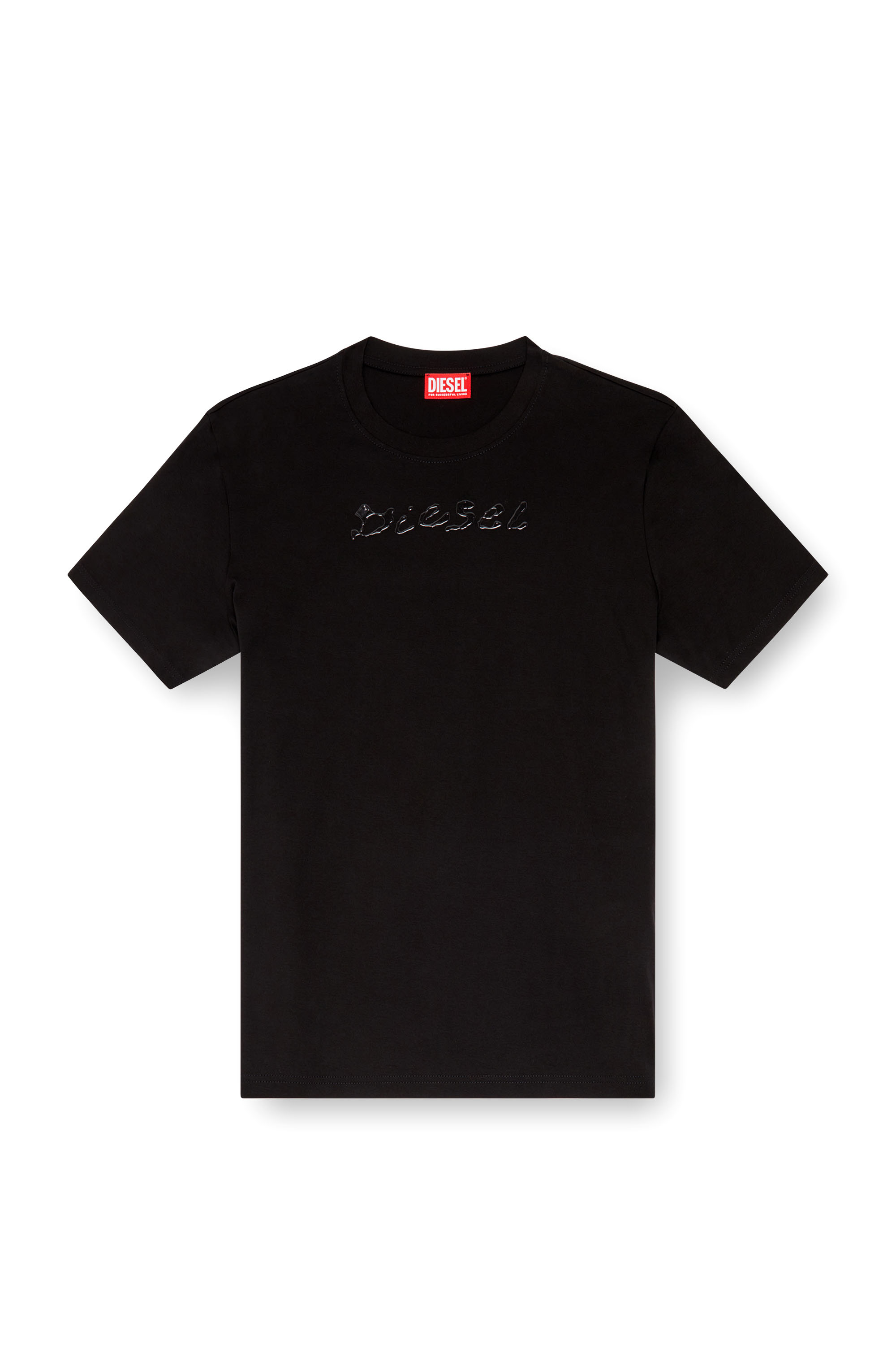 Diesel - T-MADJUST-K2, Man's Mercerised cotton T-shirt with tonal logo in Black - 2