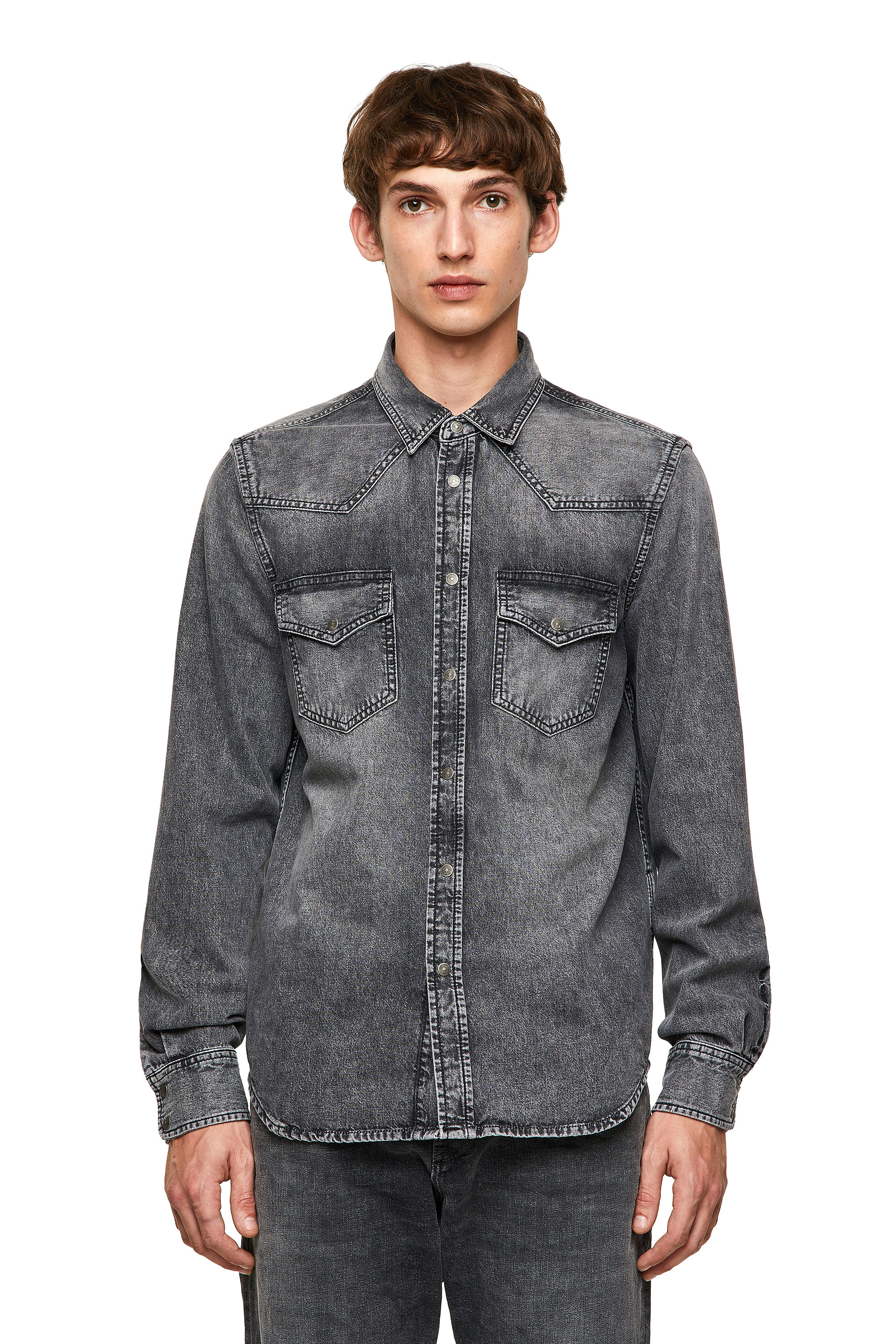 D-EAST-P1-SP2, Dark grey - Denim Shirts