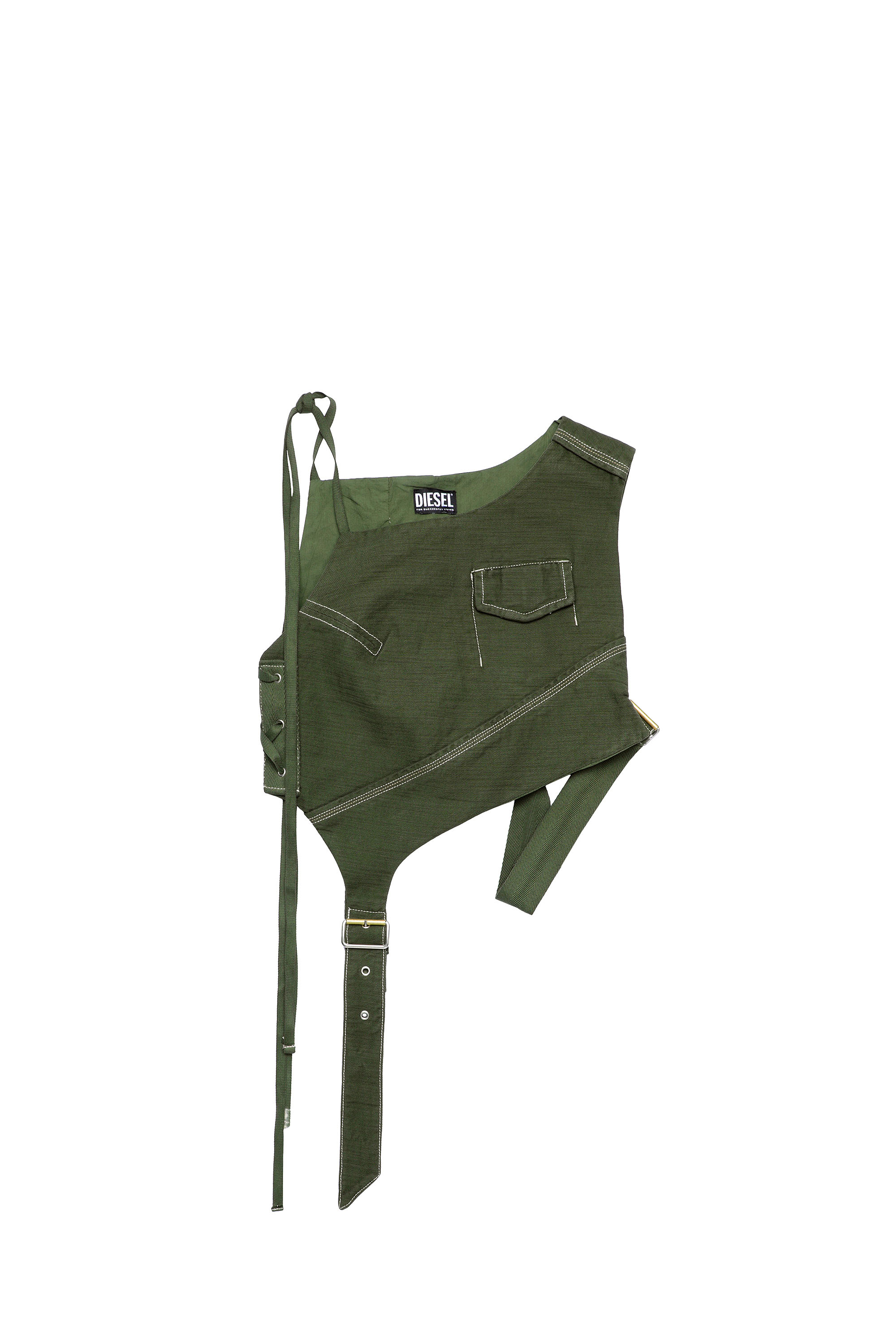 DE-TICHO-SP, Olive Green - Tops