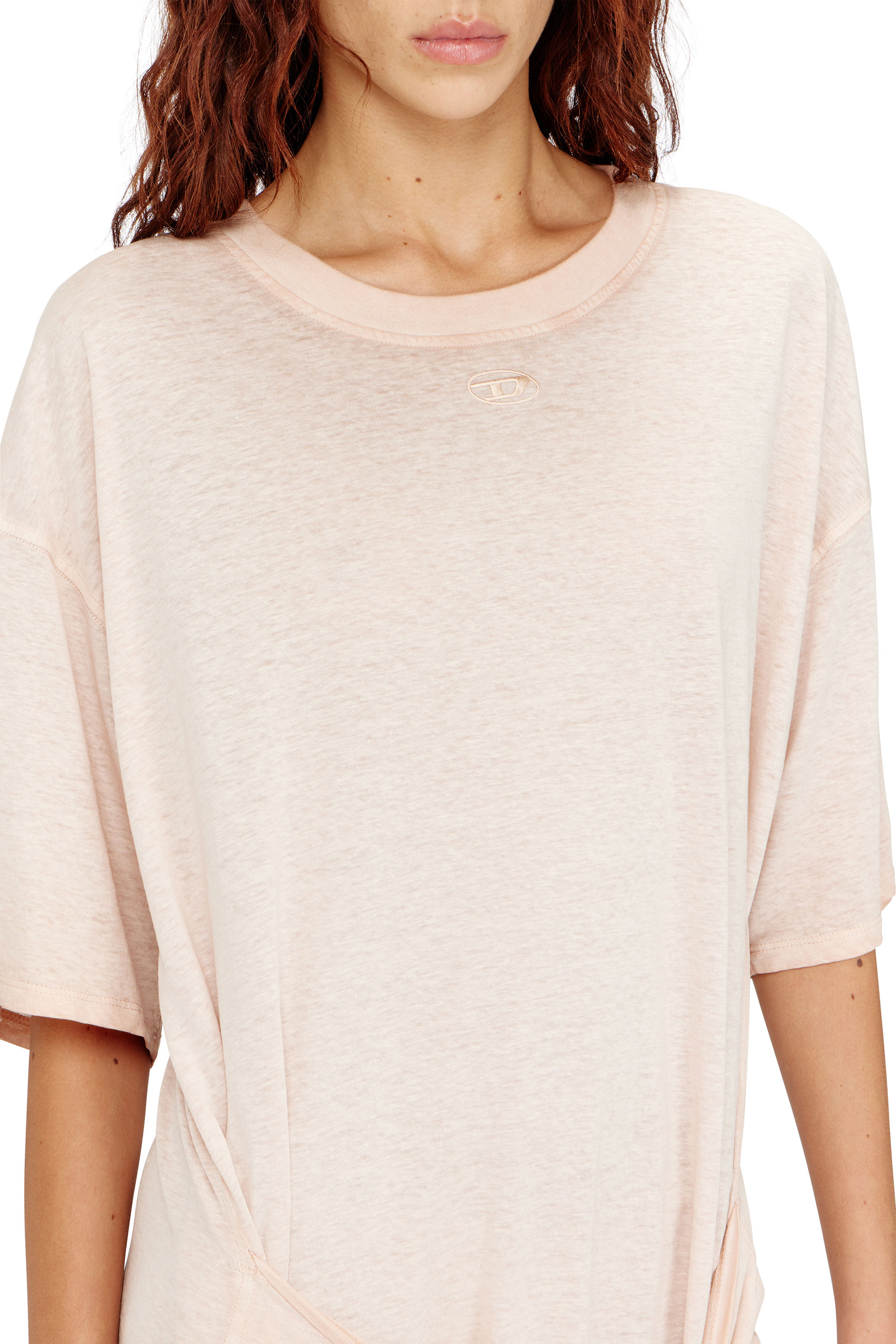 Diesel - D-EIVOR-S1, Woman's Hemp-cotton dress with wrap detail in null - 4