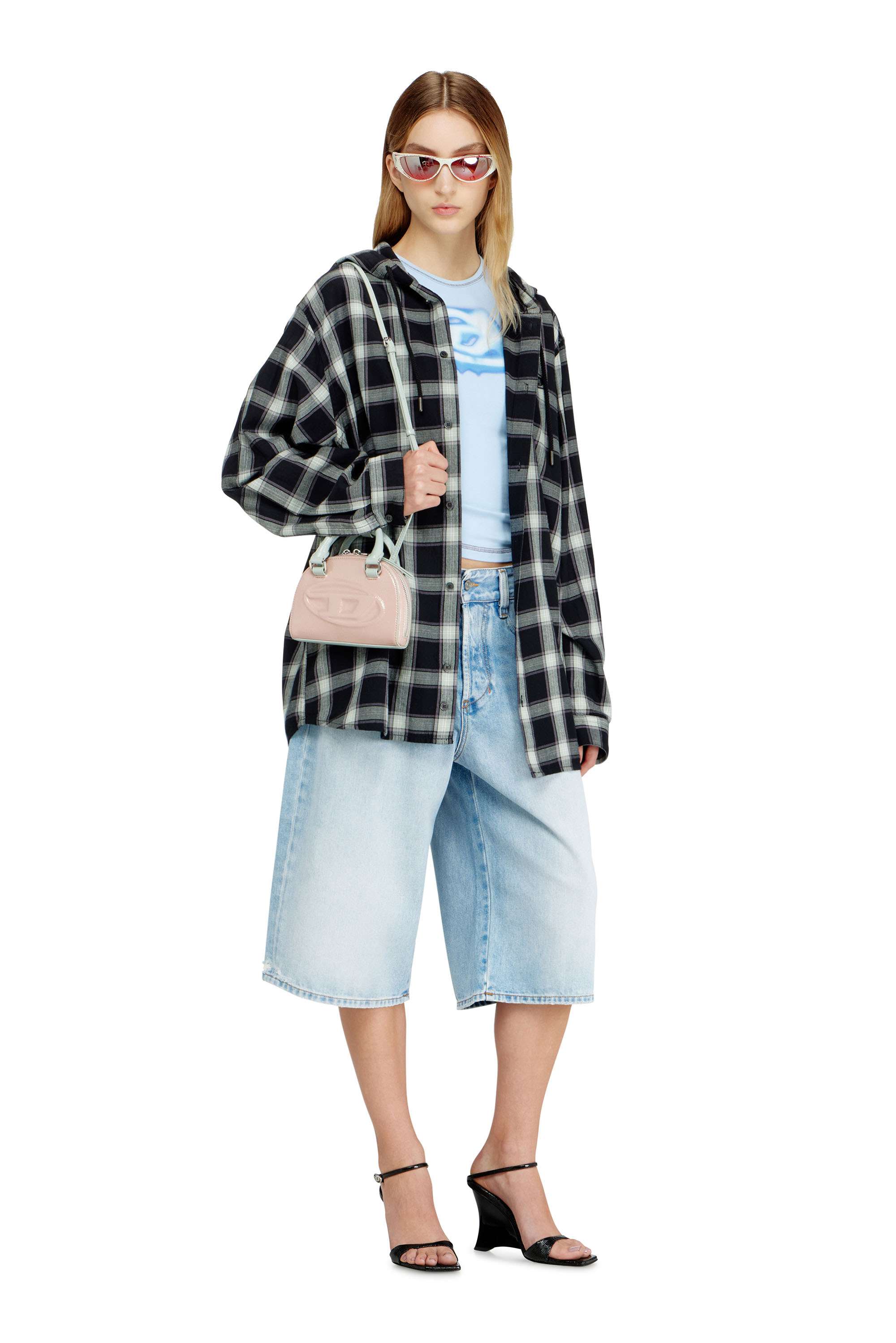 Diesel - 1DR DOME CROSSBODY XS, Woman's 1DR Dome-Slim bowling bag with naplak effect in Pink - 1