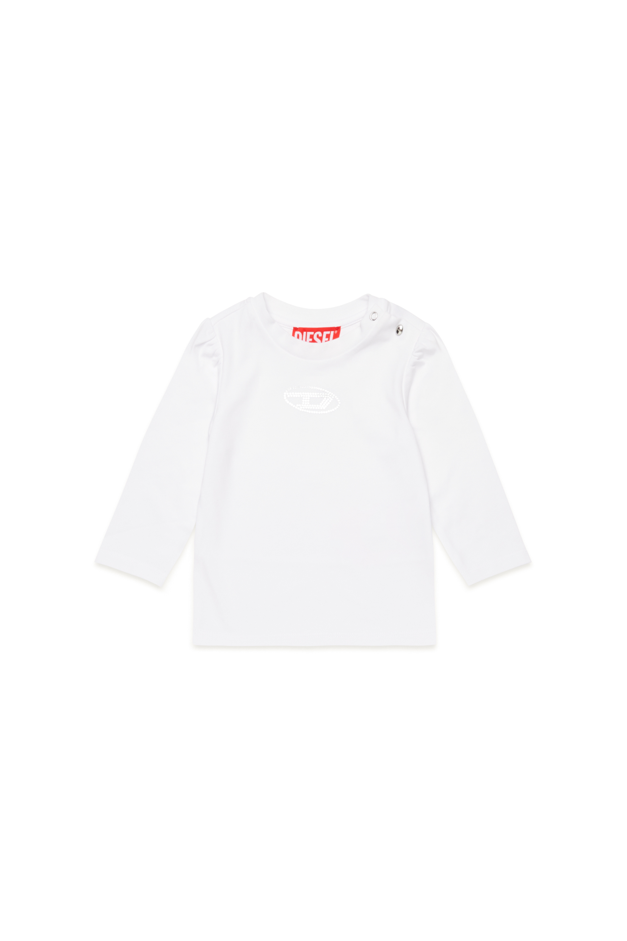 Diesel - TBIRTAB, Woman Top with crystal Oval D logo in White - Image 1