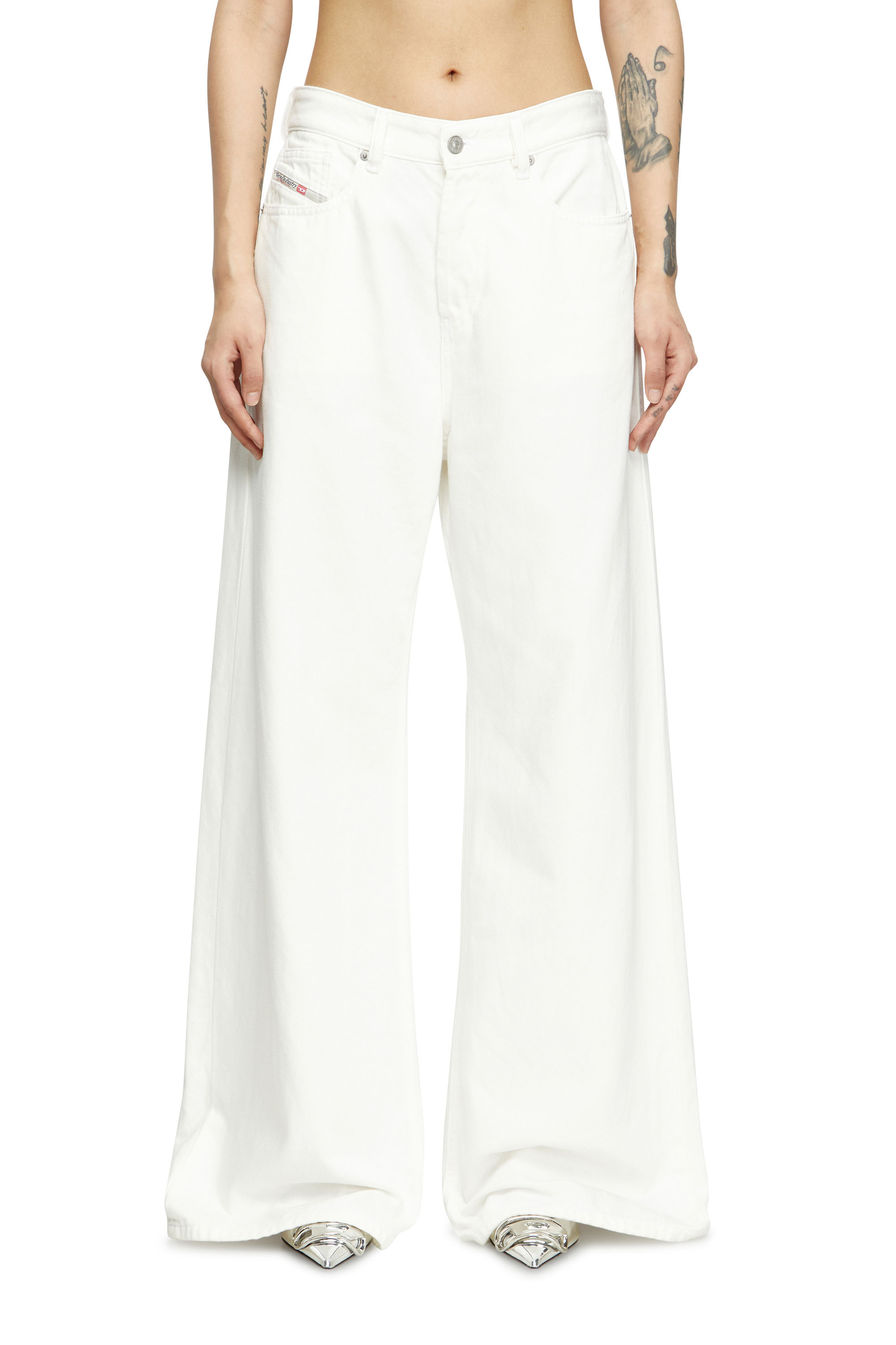 Diesel - Woman's Relaxed Jeans 1996 D-Sire 09I41, White - 1