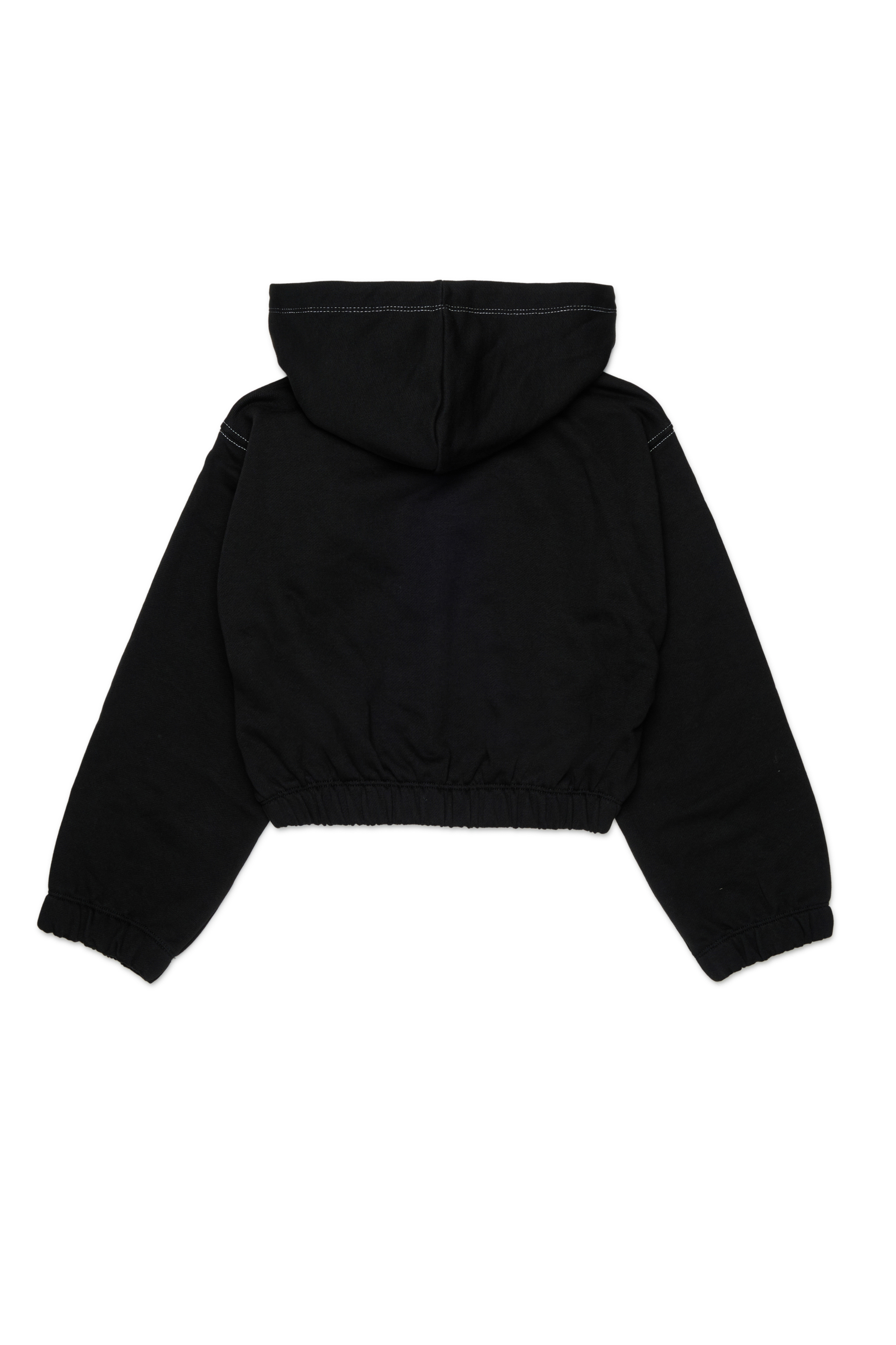 Diesel - SROSET, Woman's Hoodie with denim rose appliqu&eacute; in Black - 2