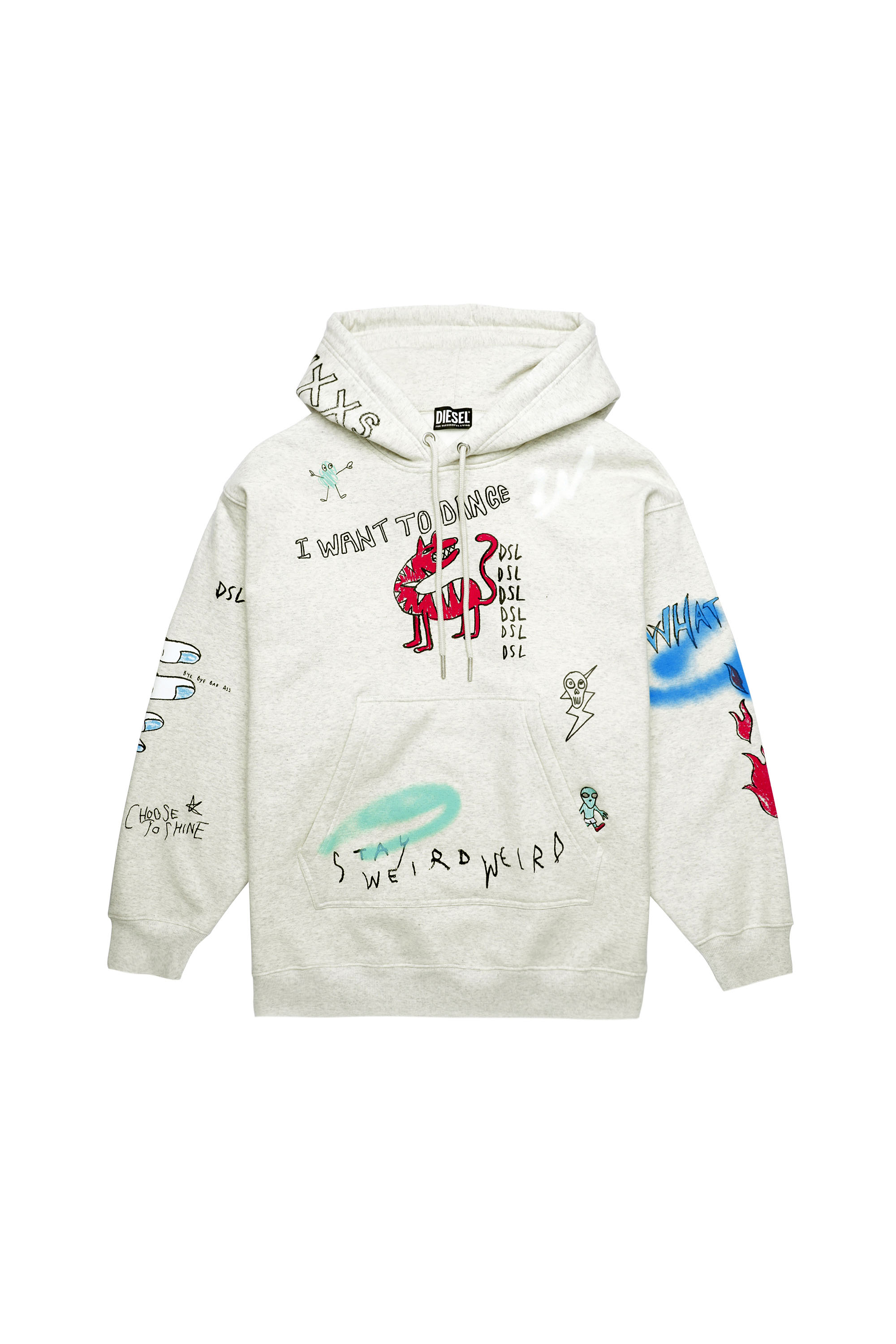 F-EXA-HOOD-B2, Light Grey - Sweaters
