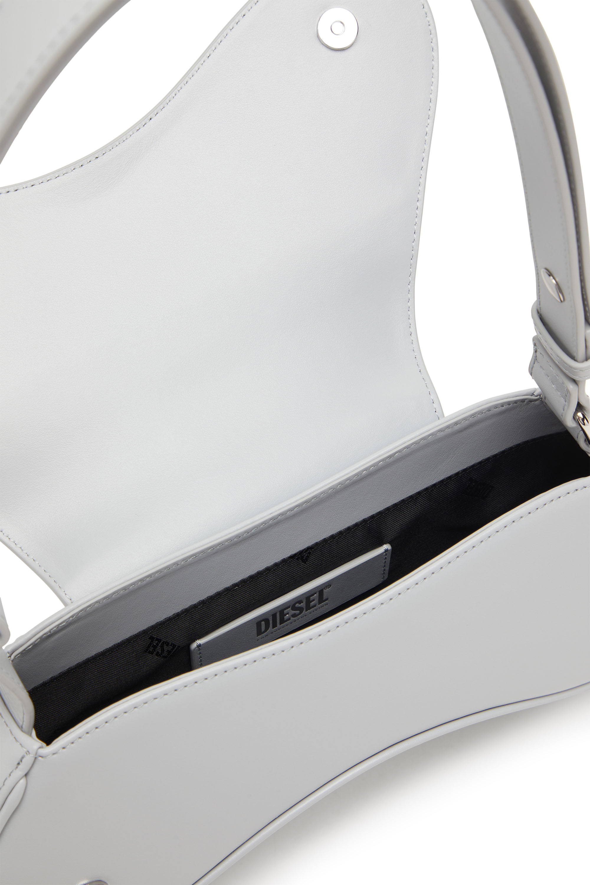 Diesel - PLAY CROSSBODY, Woman's Play-Crossbody bag in semi gloss leather in Grey - 3