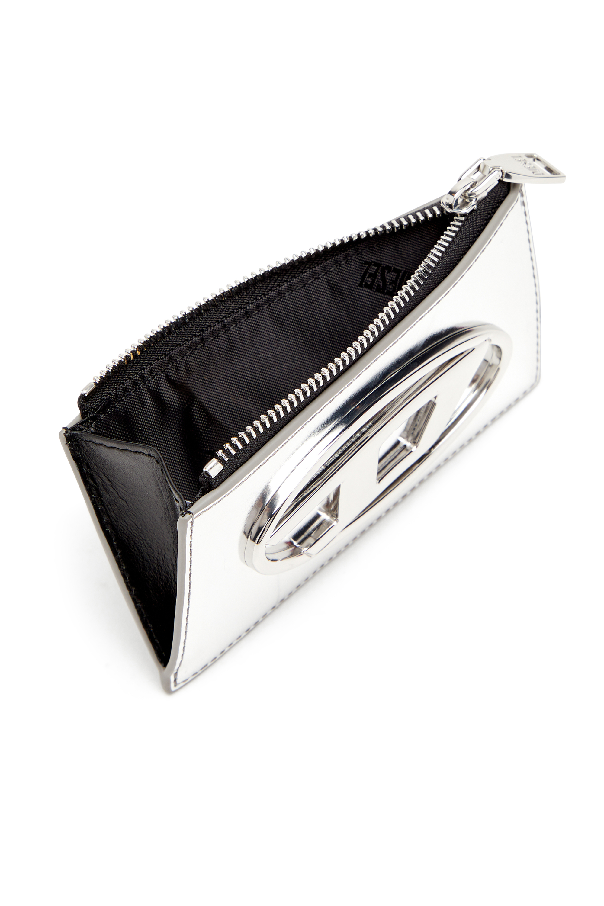 Diesel - 1DR CARD HOLDER III, Woman's Card holder in mirror leather in Silver - 4