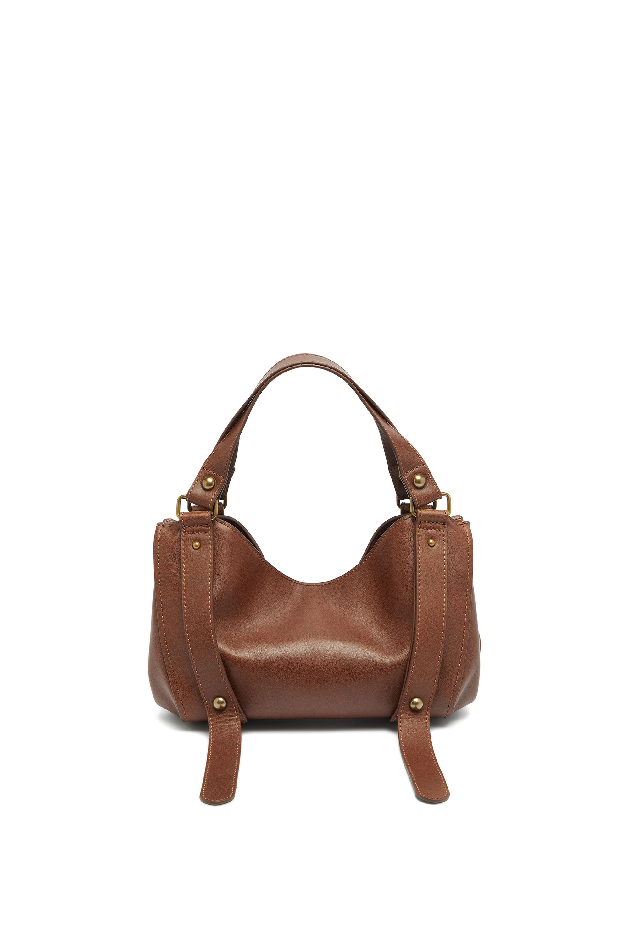 Diesel - D-ONE TOPHANDLE S, Woman's D-One-Small top-handle bag in treated leather in Brown - 4