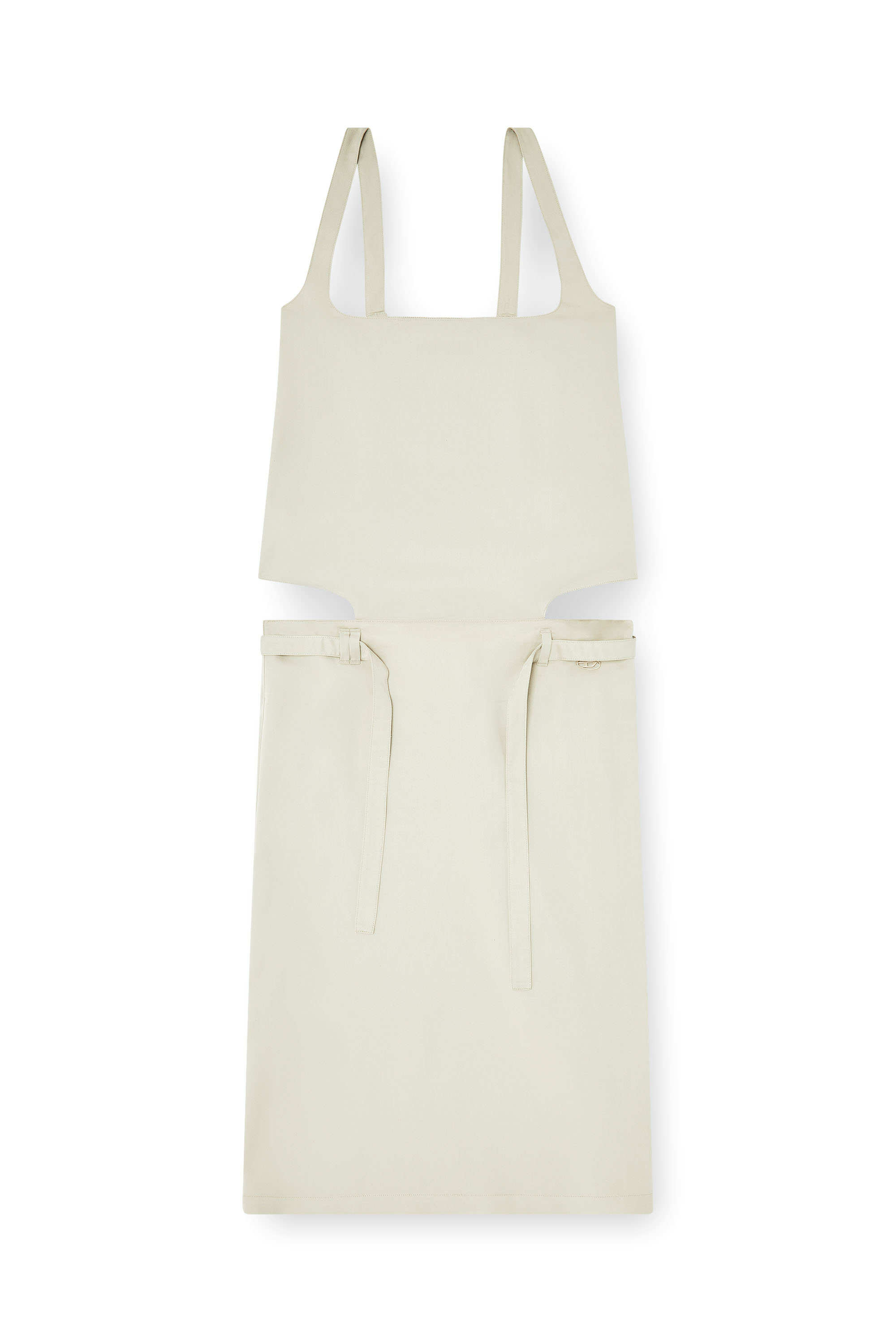Diesel - D-SANA, Woman's Open-back midi apron dress in lyocell in Beige - 1