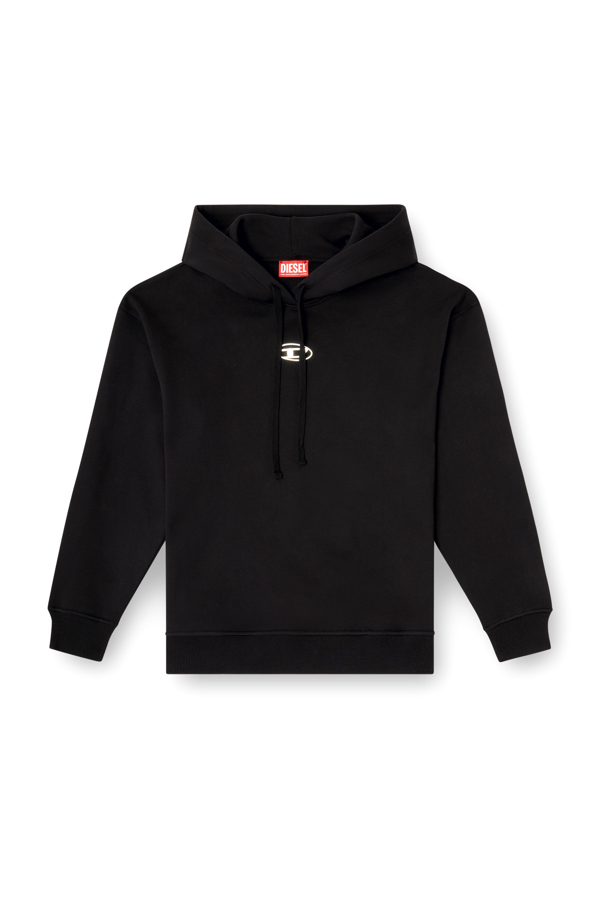 Diesel - F-BUXT-HOOD-OD, Woman's Hoodie with metal-effect Oval D logo in Black - 2