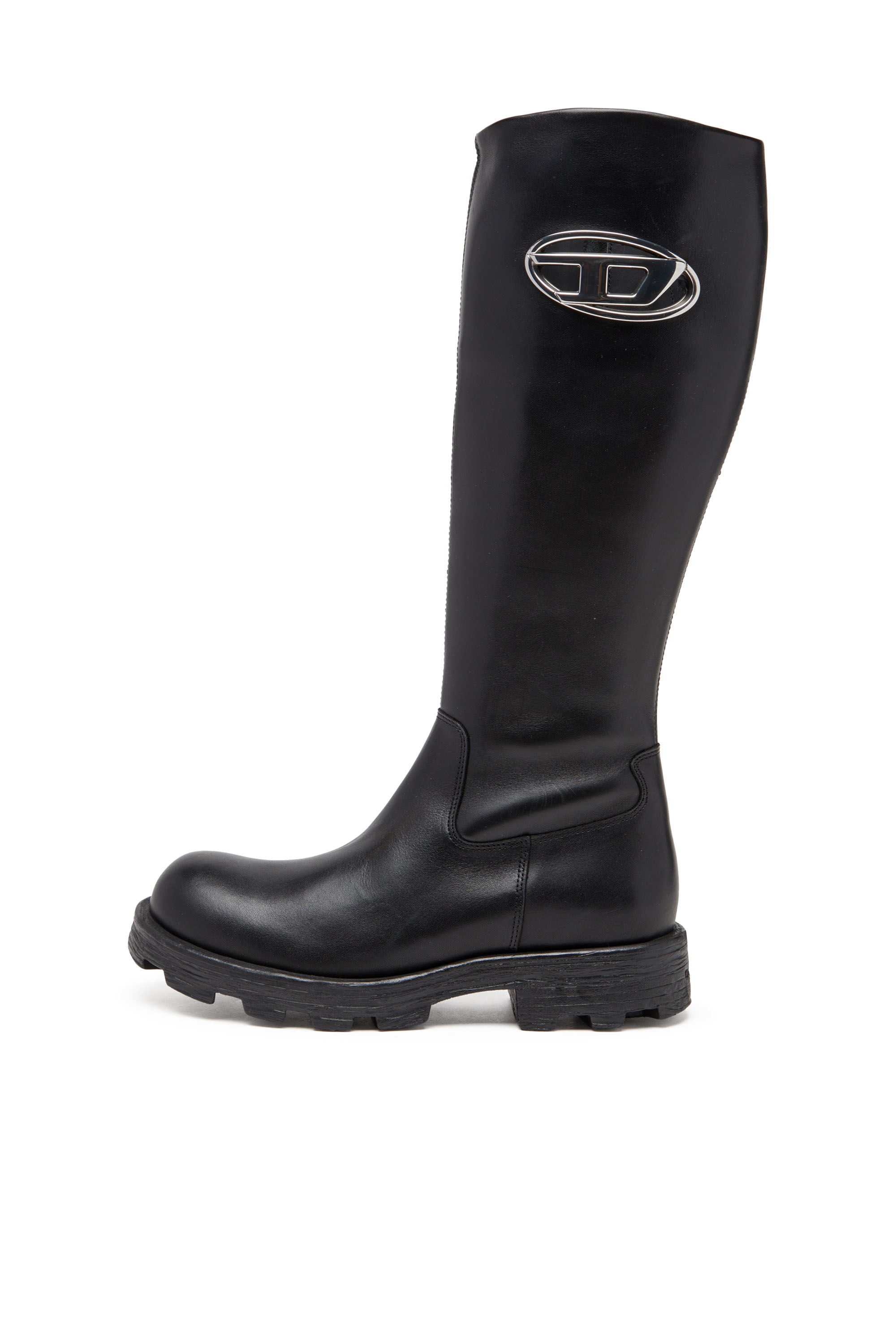 D-HAMMER HB D W, Black Diesel - D-HAMMER HB D W, Woman's D-Hammer-Leather knee-high boots in Black - 7