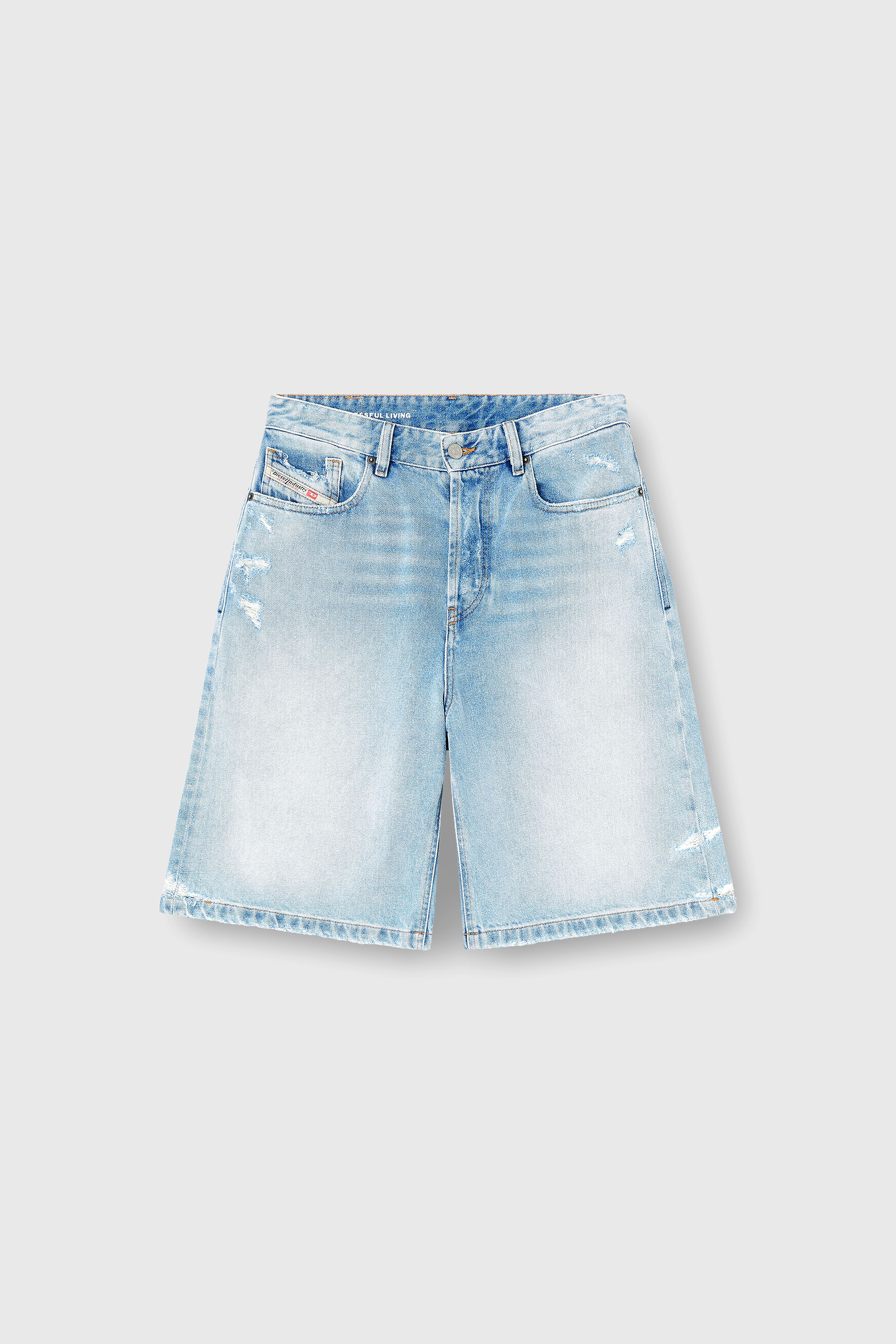Diesel - DE-SIRE-SHORT, Woman's Shorts in destroyed denim in Light Blue - 2