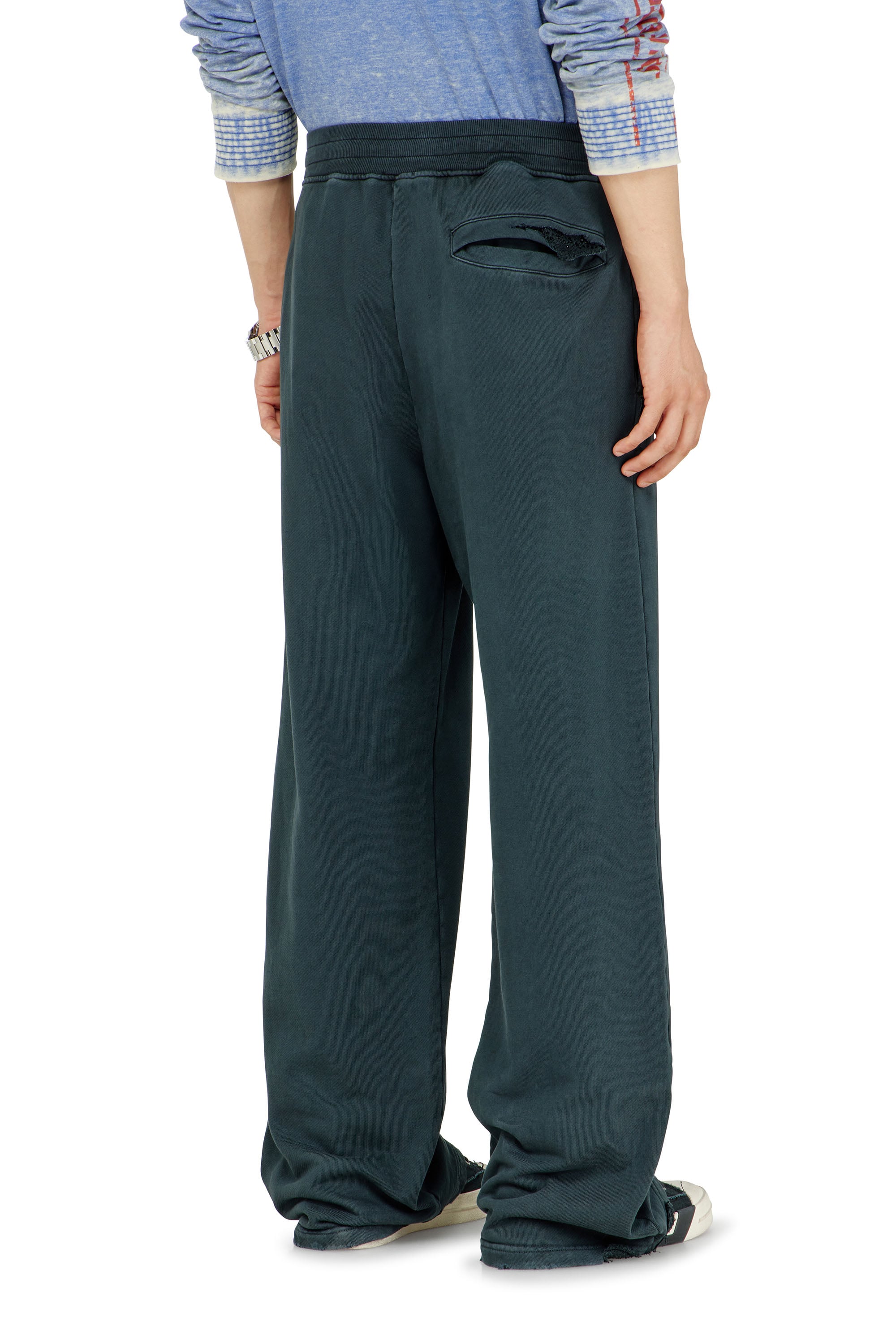 Diesel - P-MARTAINS-CRYSTALS, Man's Distressed sweatpants with crystal details in Blue - 3