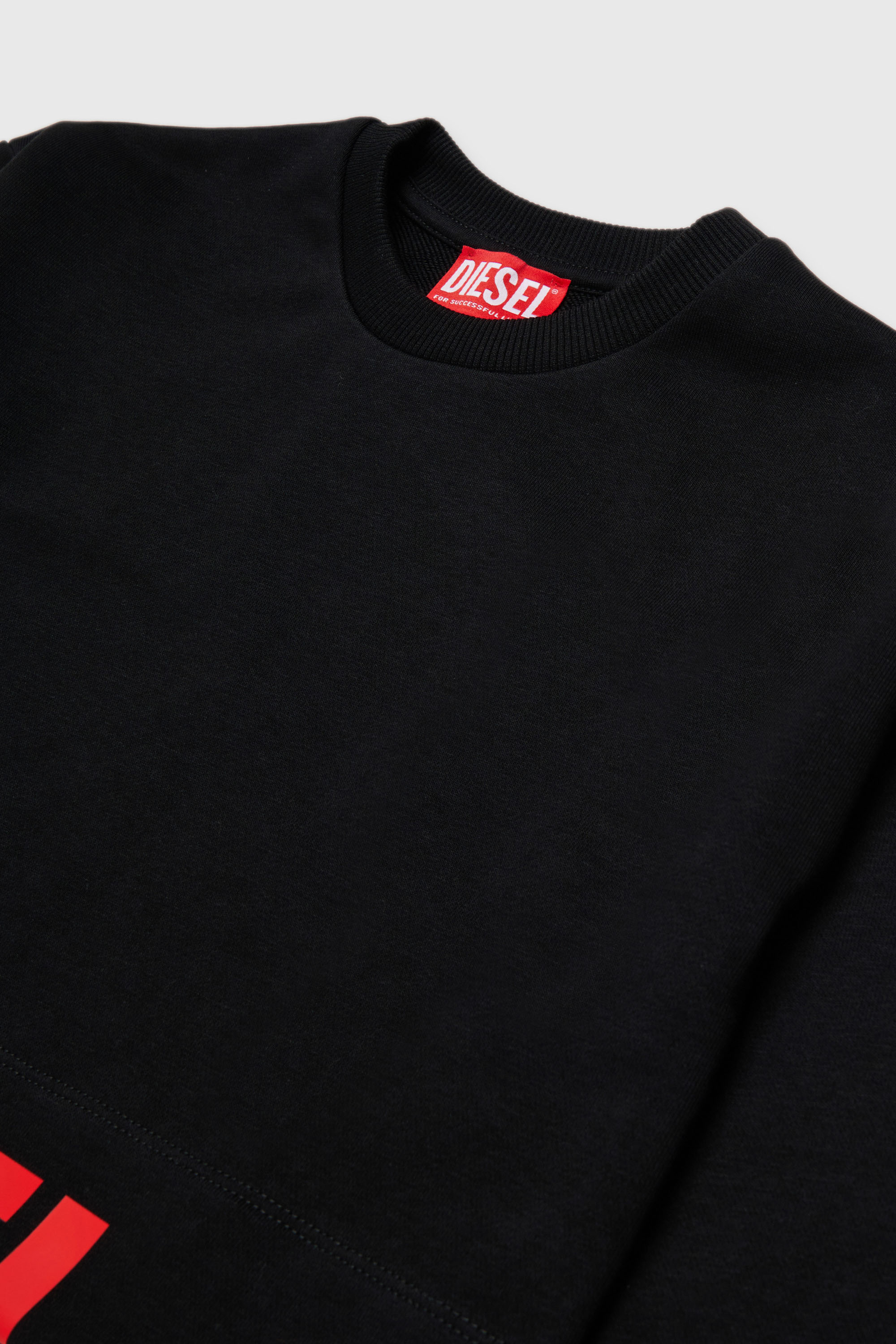 Diesel - SCEFY, Woman's Sweatshirt with cut-off logo in Black - 3