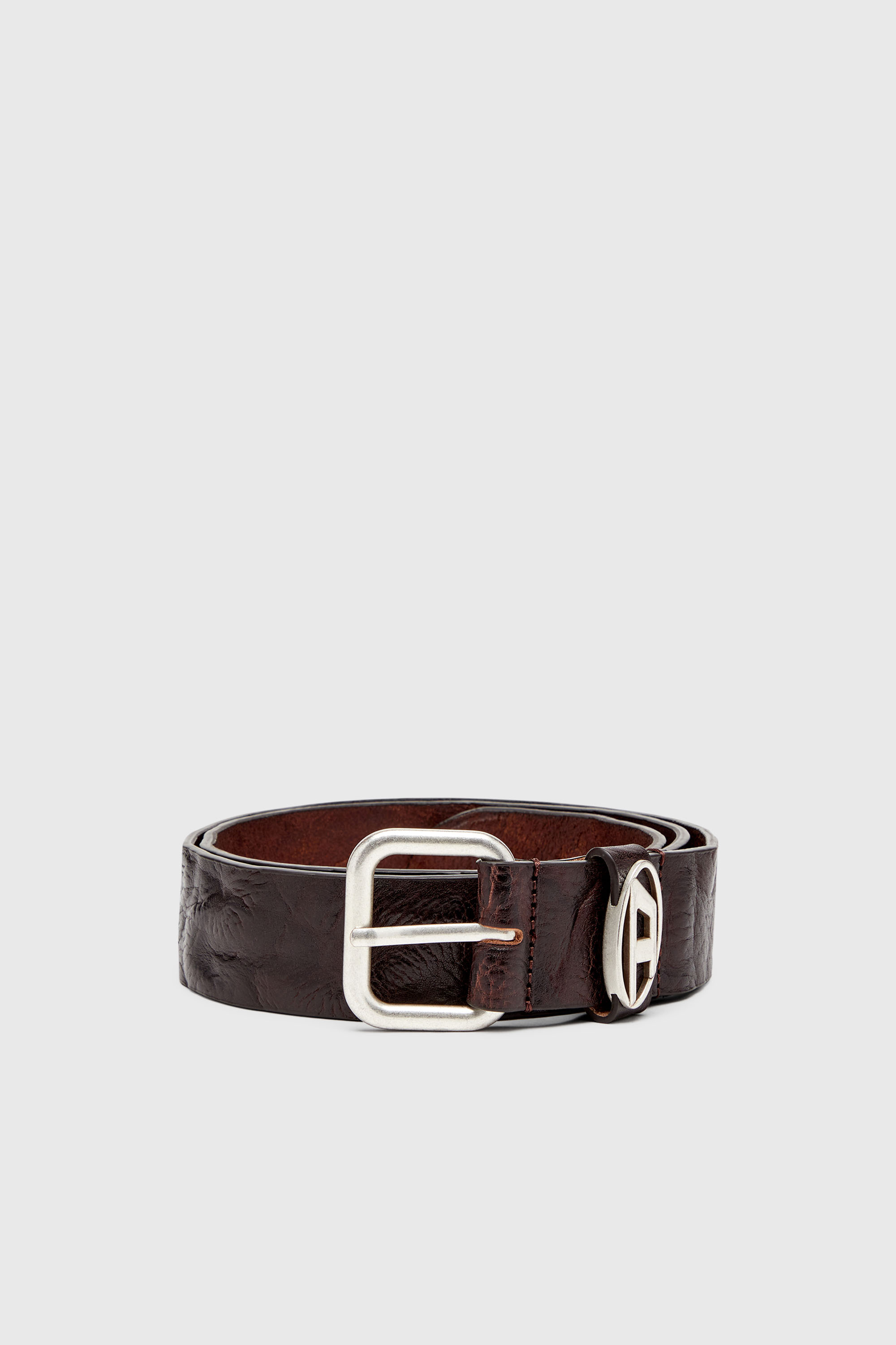 3.9cm logo-plaque wrinkled leather belt