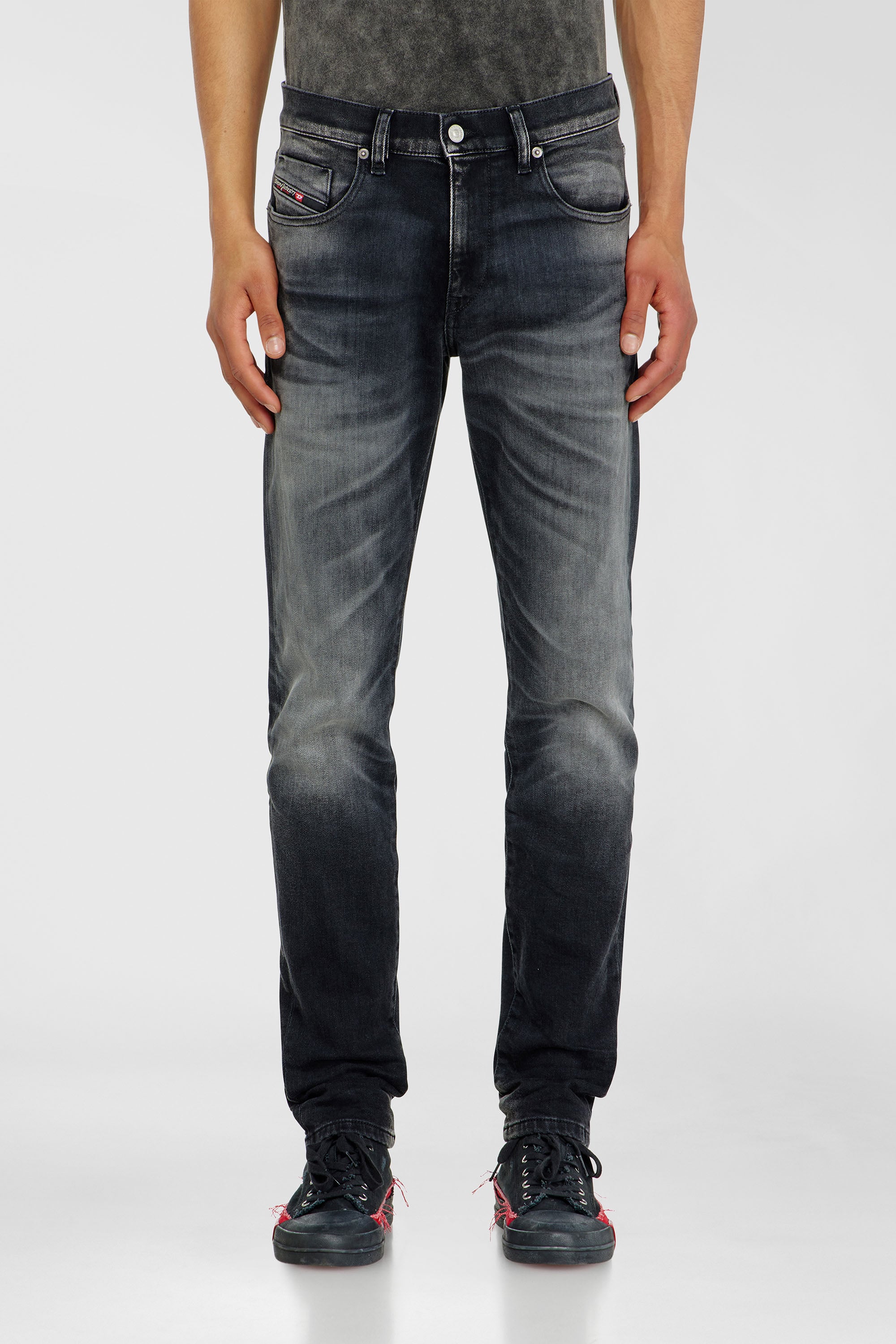 Diesel - Man's Slim Jeans 2019 D-Strukt 09P38, Black/Dark grey - 1