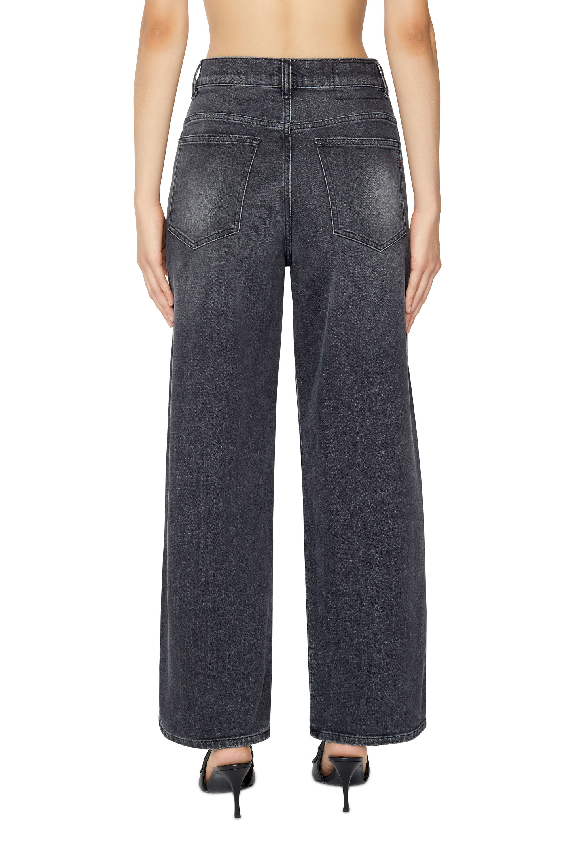 Diesel - 2000 WIDEE 09E35 Bootcut and Flare Jeans, Black/Dark grey - Image 2