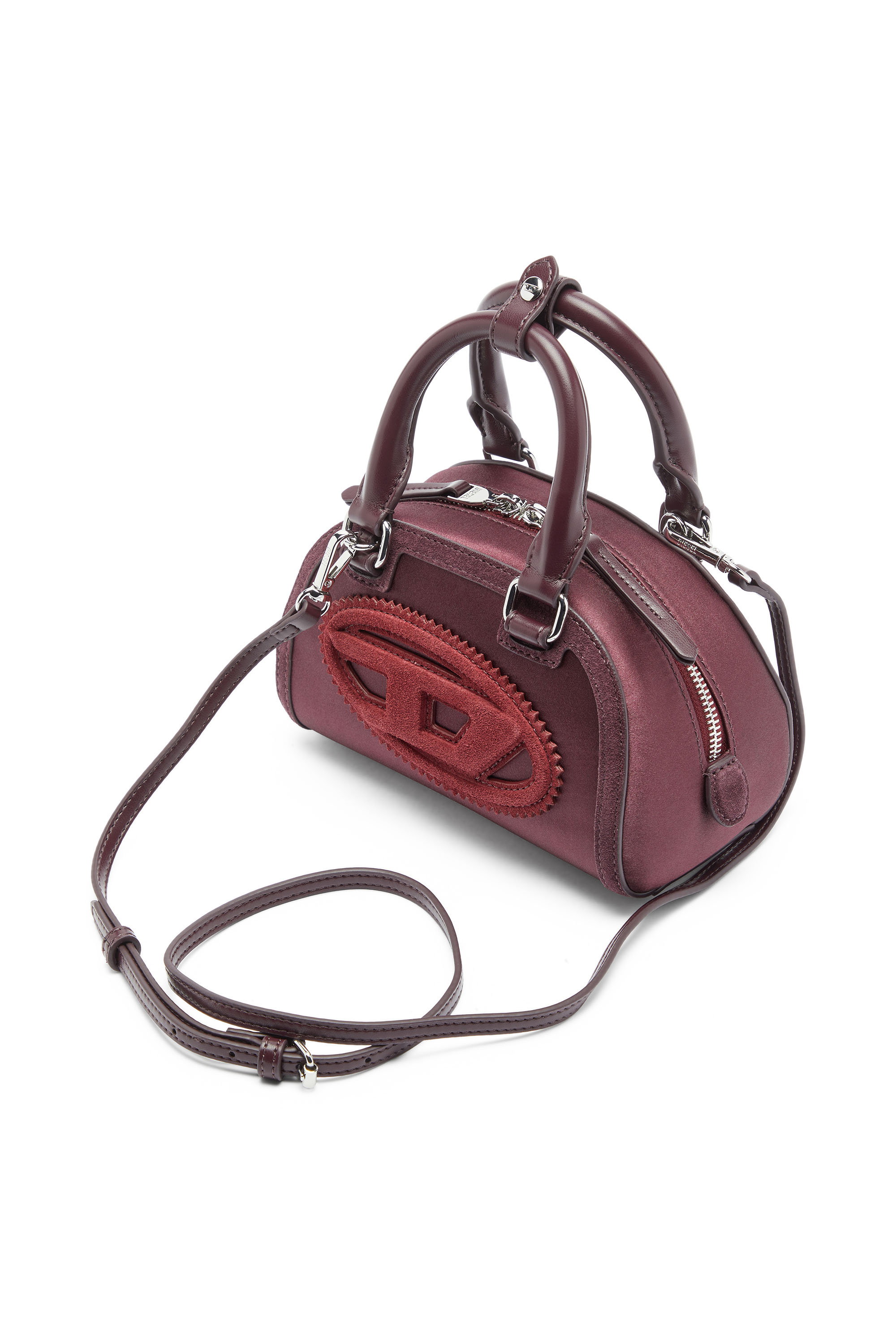 Diesel - 1DR DOME CROSSBODY, Woman's 1DR Dome - Small bowling bag in satin and suede in null - 5