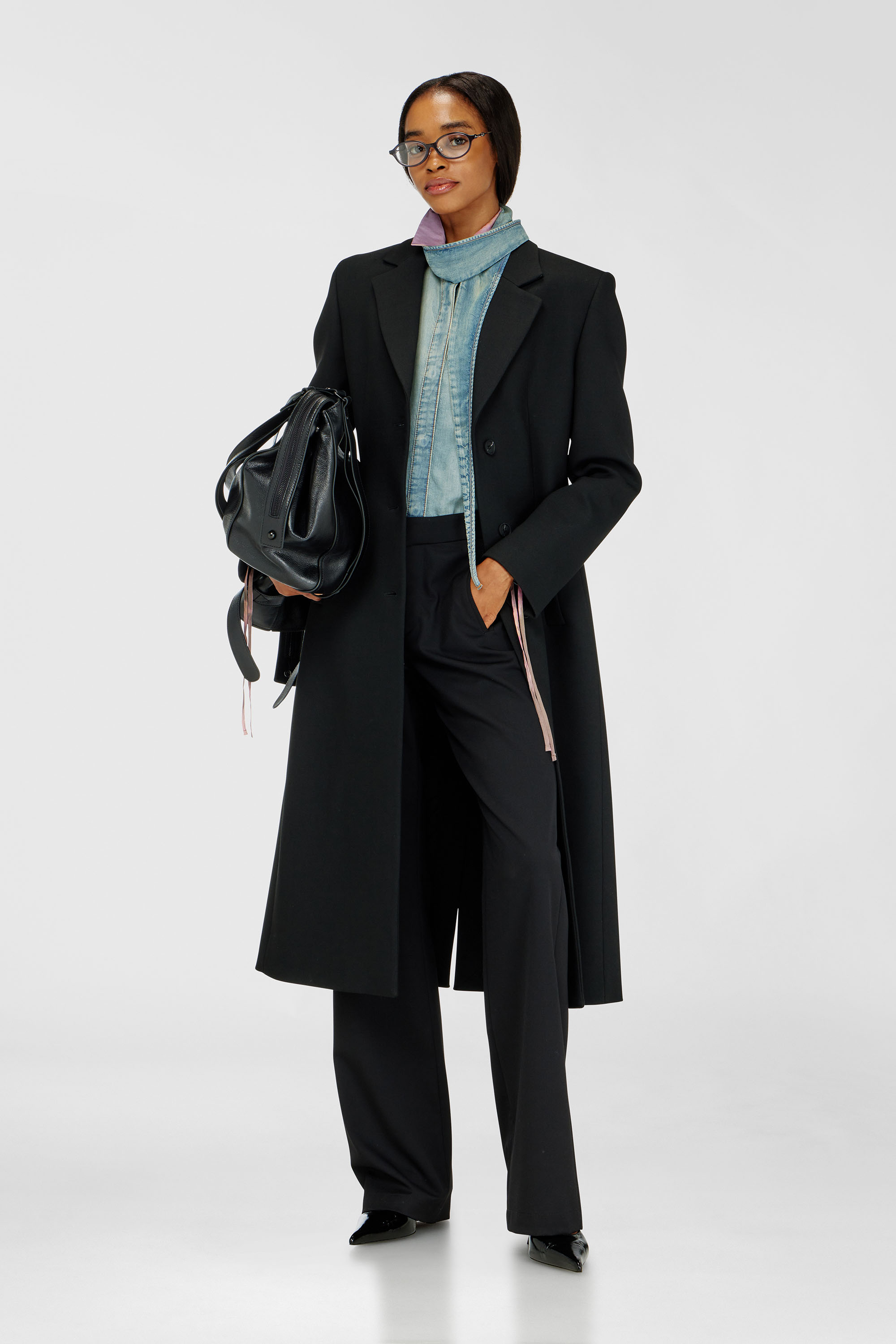 Diesel - P-ROMISE-S3, Woman's Pants in cool wool in Black - 1