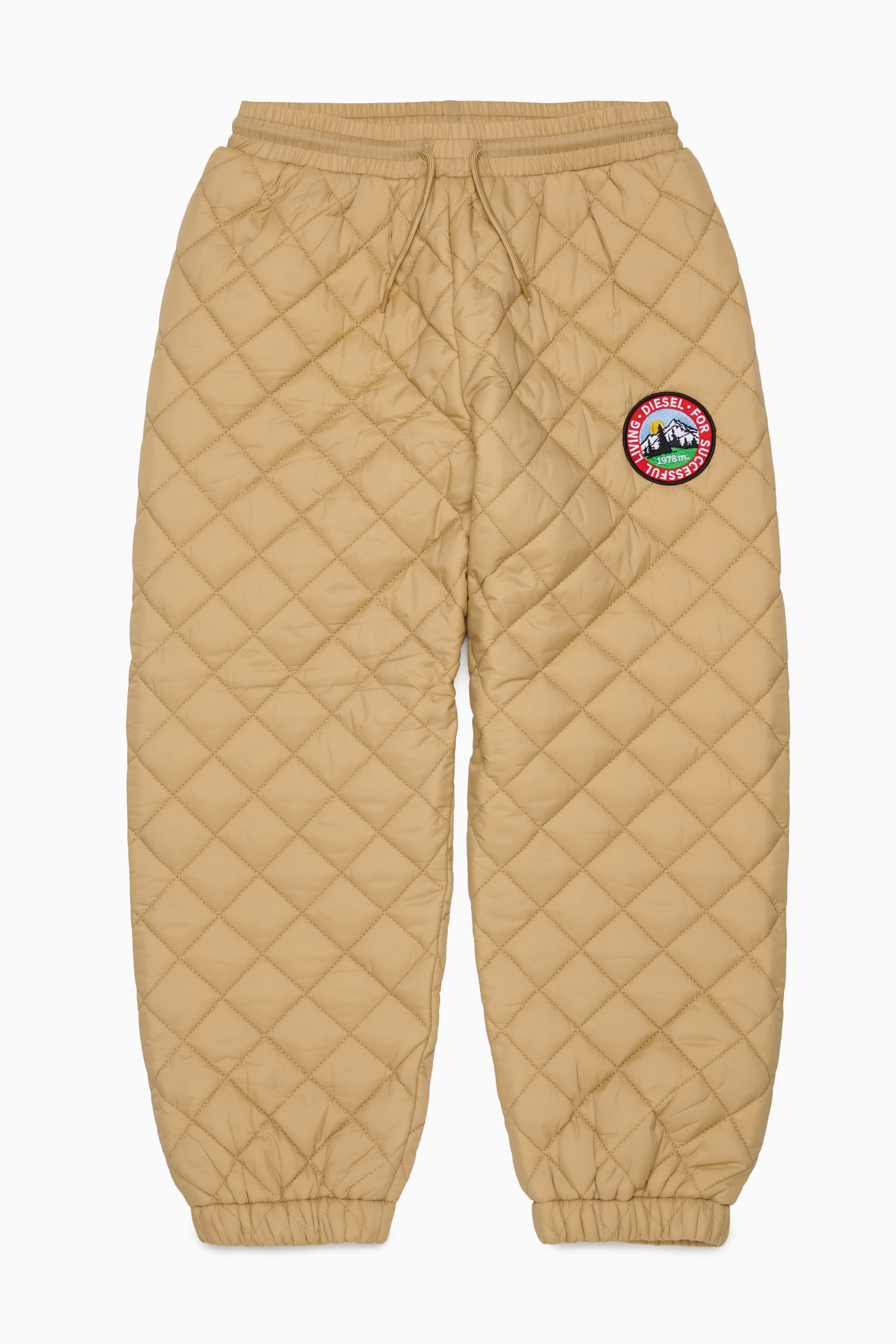 Diesel - PMONTY, Unisex's Quilted-nylon sweatpants with cotton lining in Brown - 1