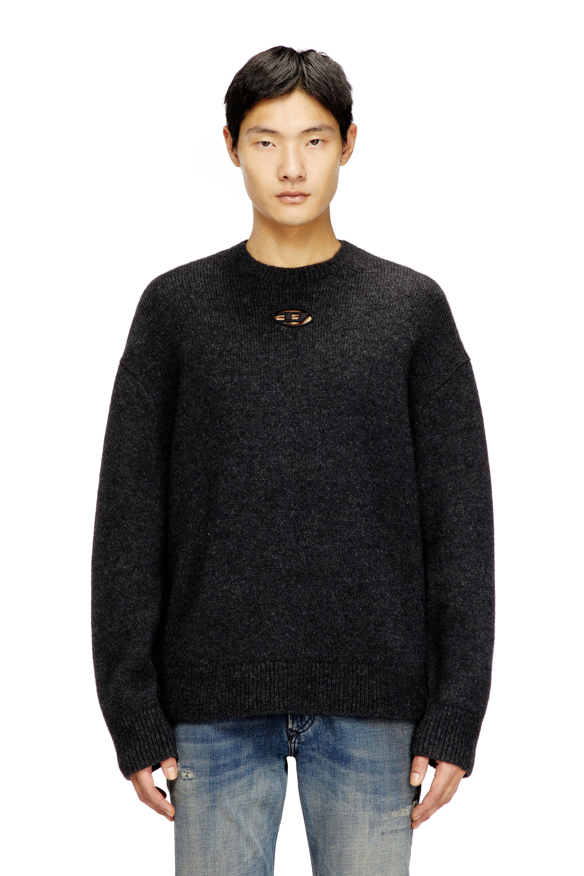 Diesel - K-AREESO, Man's Jumper in wool and alpaca blend in Black - 3