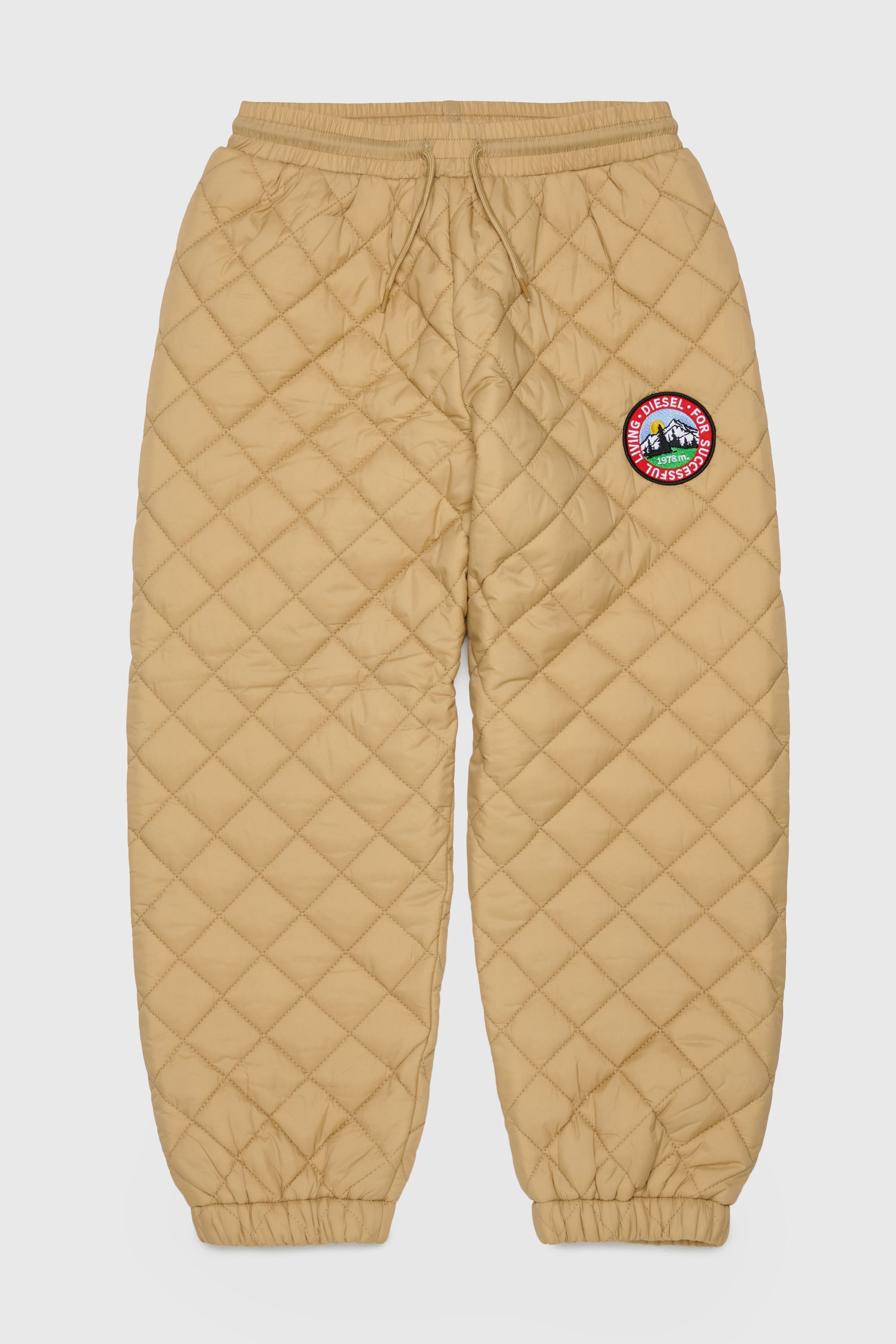 Diesel - PMONTY, Unisex's Quilted-nylon sweatpants with cotton lining in Brown - 1