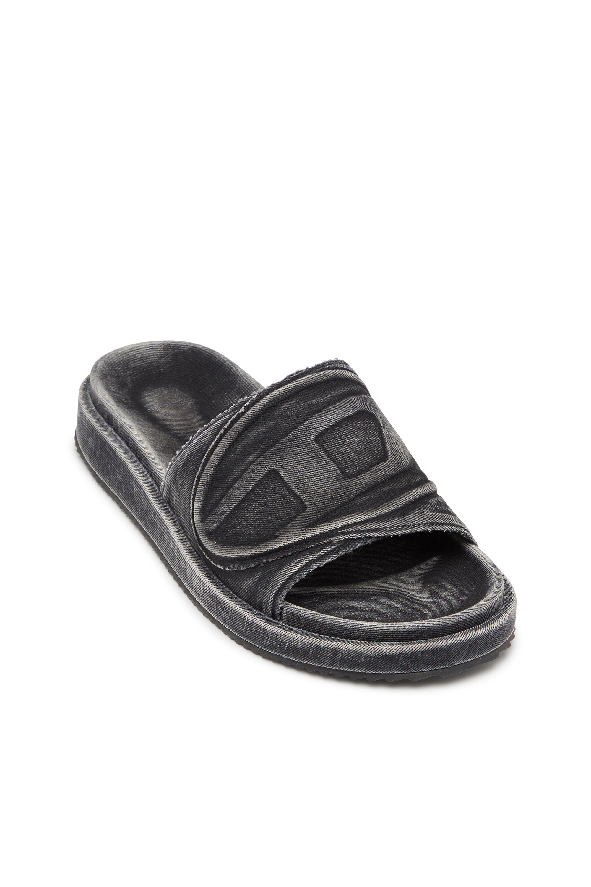 Diesel - SA-SLIDE D OVAL, Unisex's Sa-Slide D-Denim slides with embossed strap in Blue - 7